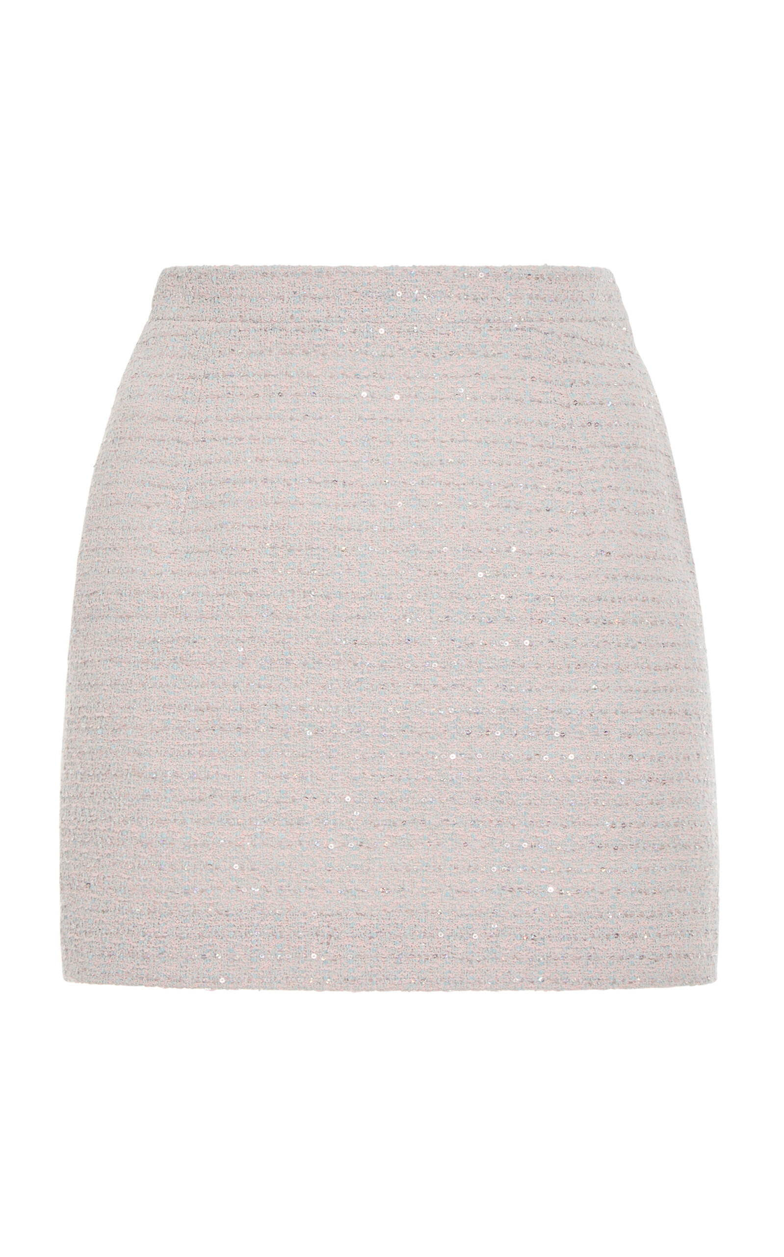 Alessandra Rich Sequined Tweed Mini Skirt In Blue