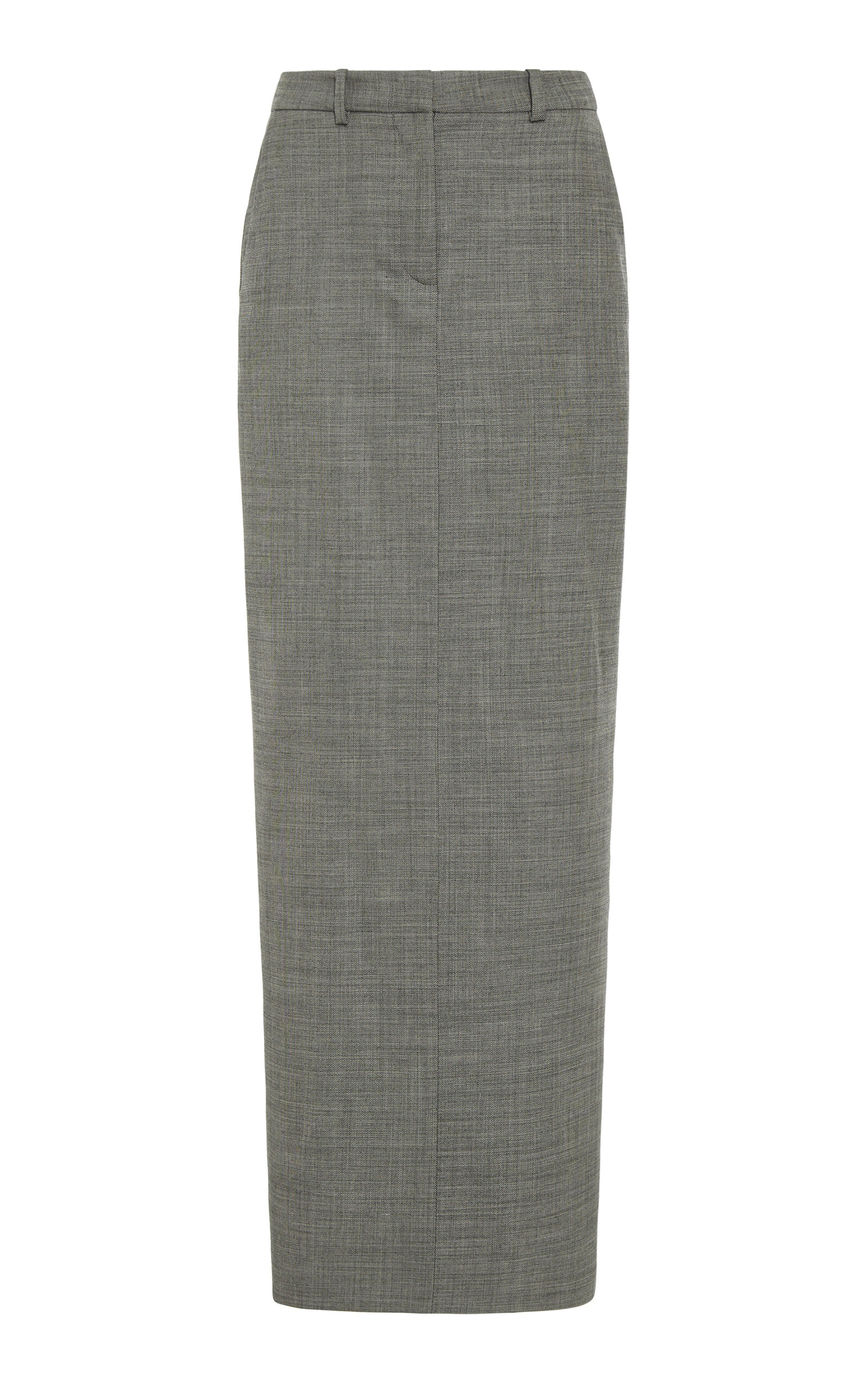 Alessandra Rich Wool Maxi Skirt In Grey