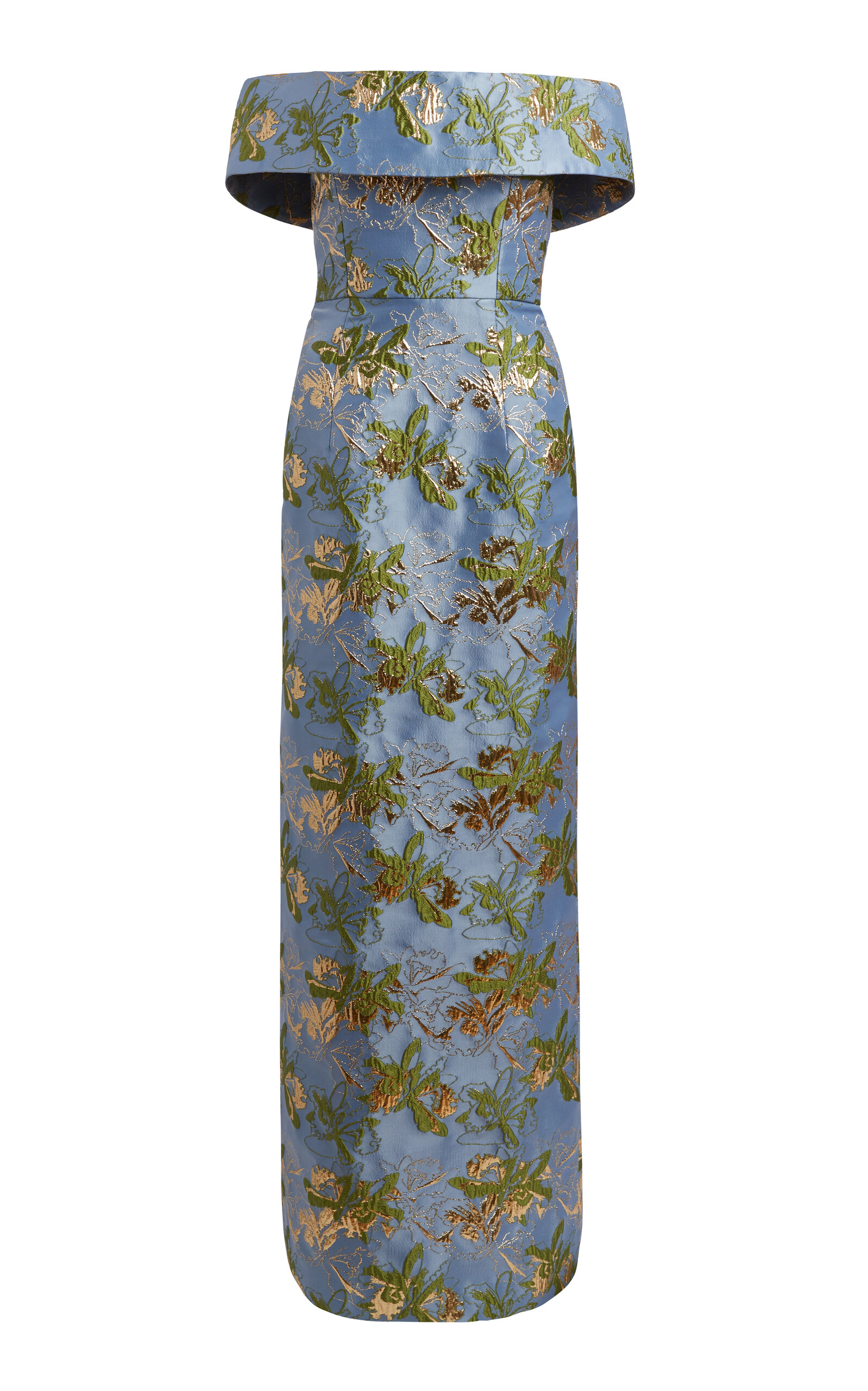 Markarian Clover Brocade Column Gown In Floral