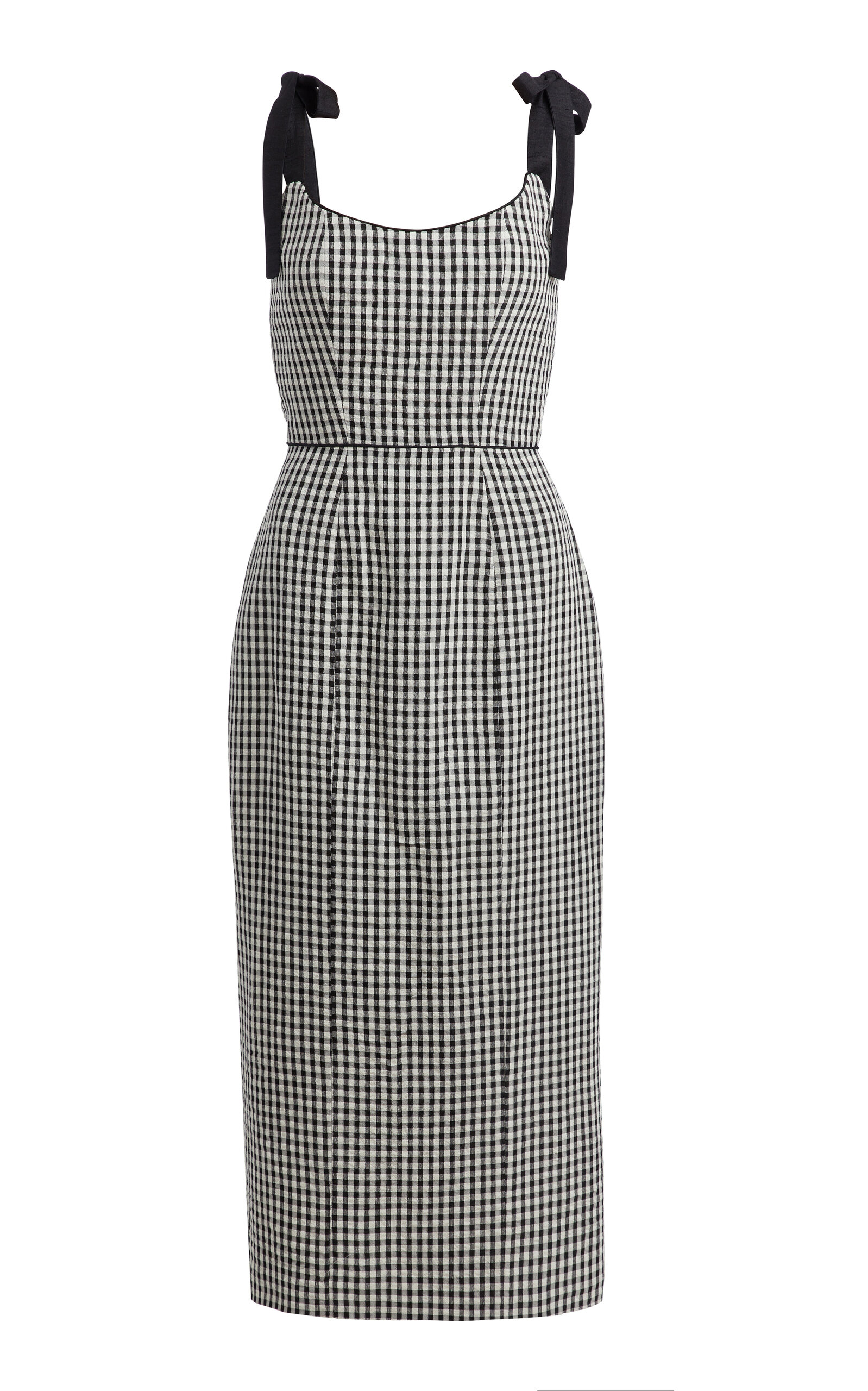 Markarian Presley Gingham Midi Dress In Black,white ModeSens