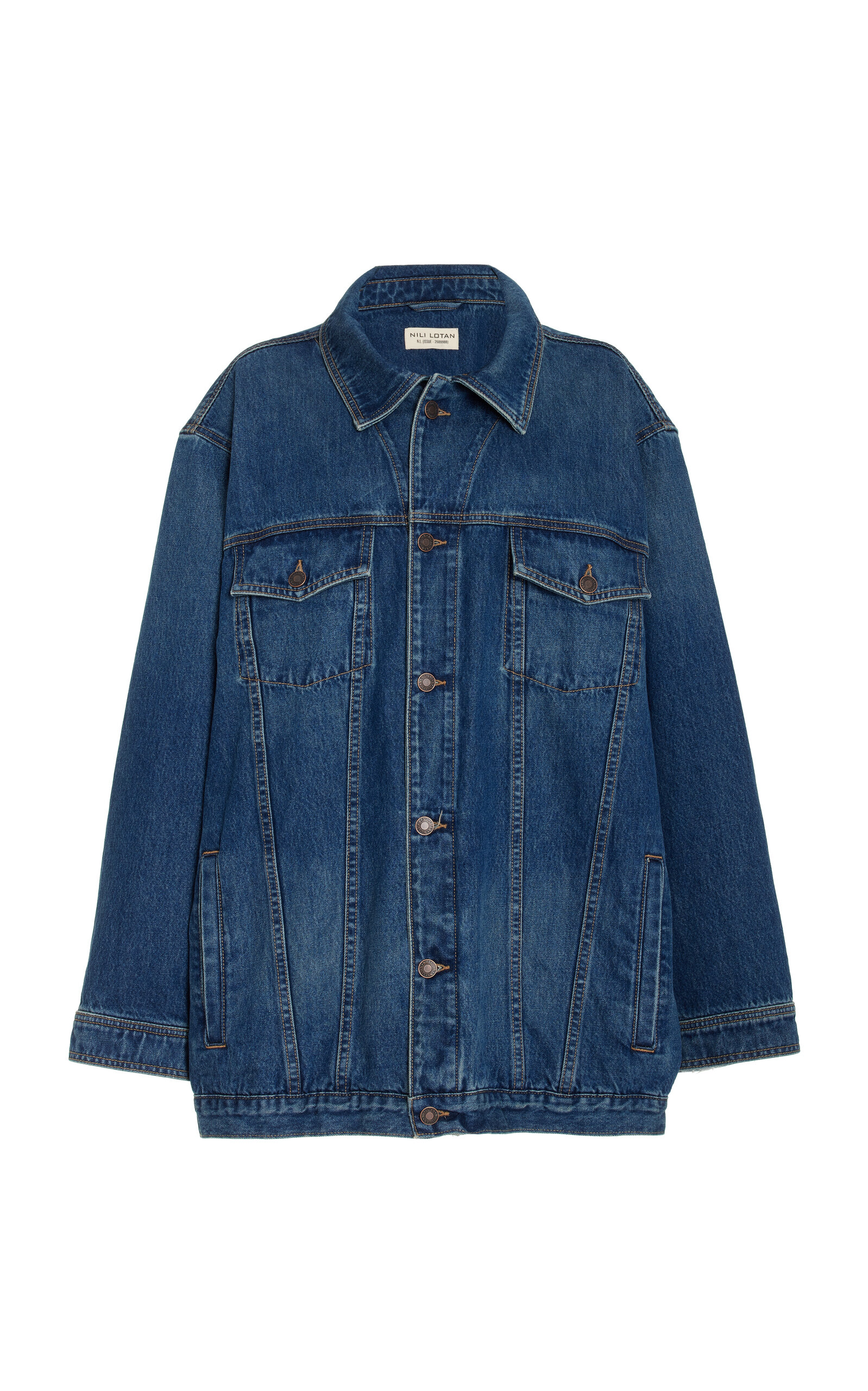 Nili Lotan Adam Oversized Denim Jacket In Medium Wash