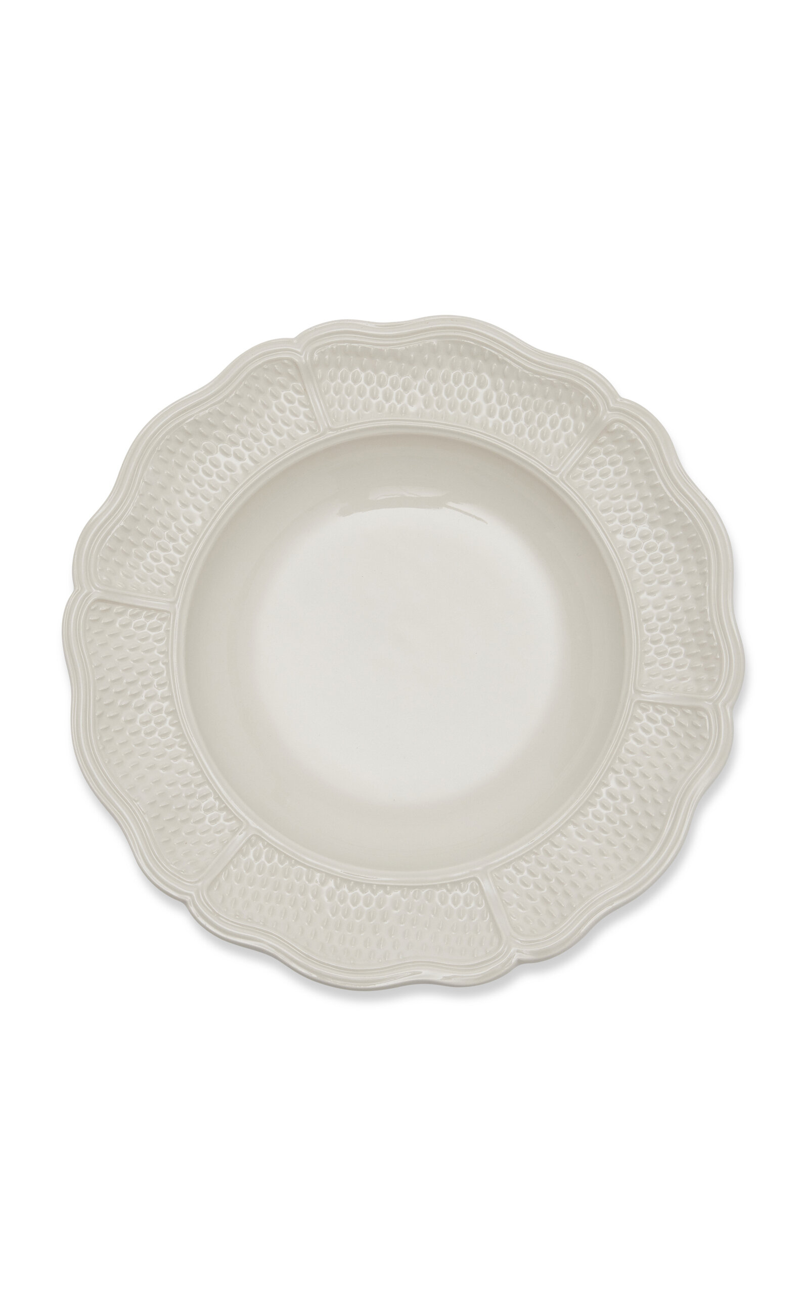 Moda Domus Dots Creamware Soup Plate - White