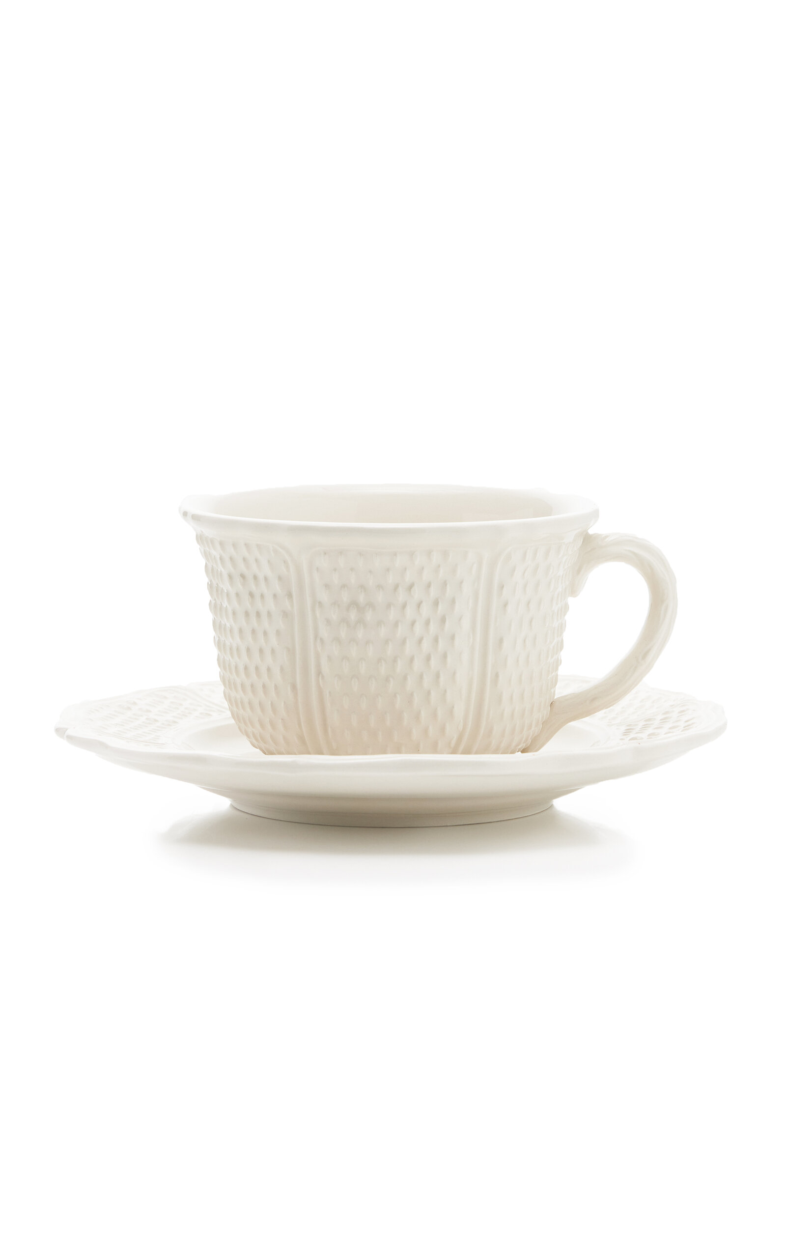 Moda Domus Doots Creamware Breakfast Cup And Saucer In White