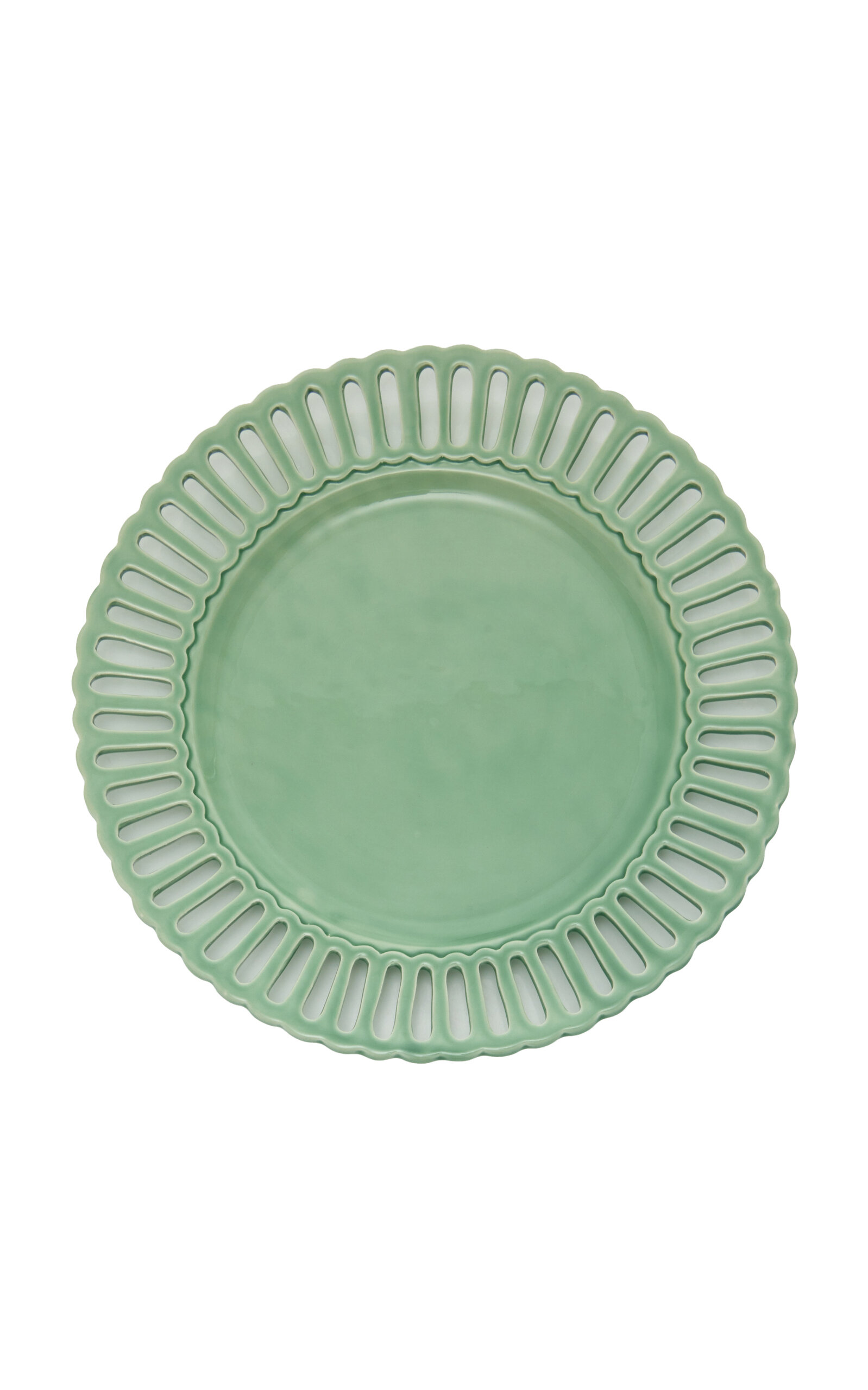 Moda Domus Balconata Creamware Charger Plate In Green