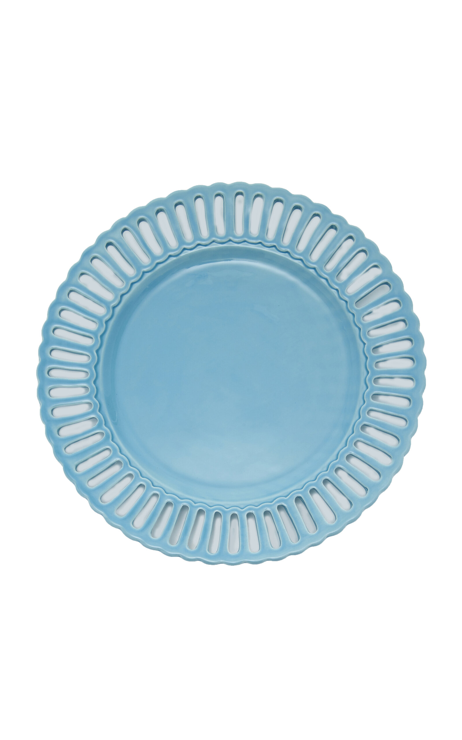 Moda Domus Balconata Creamware Charger Plate In Blue