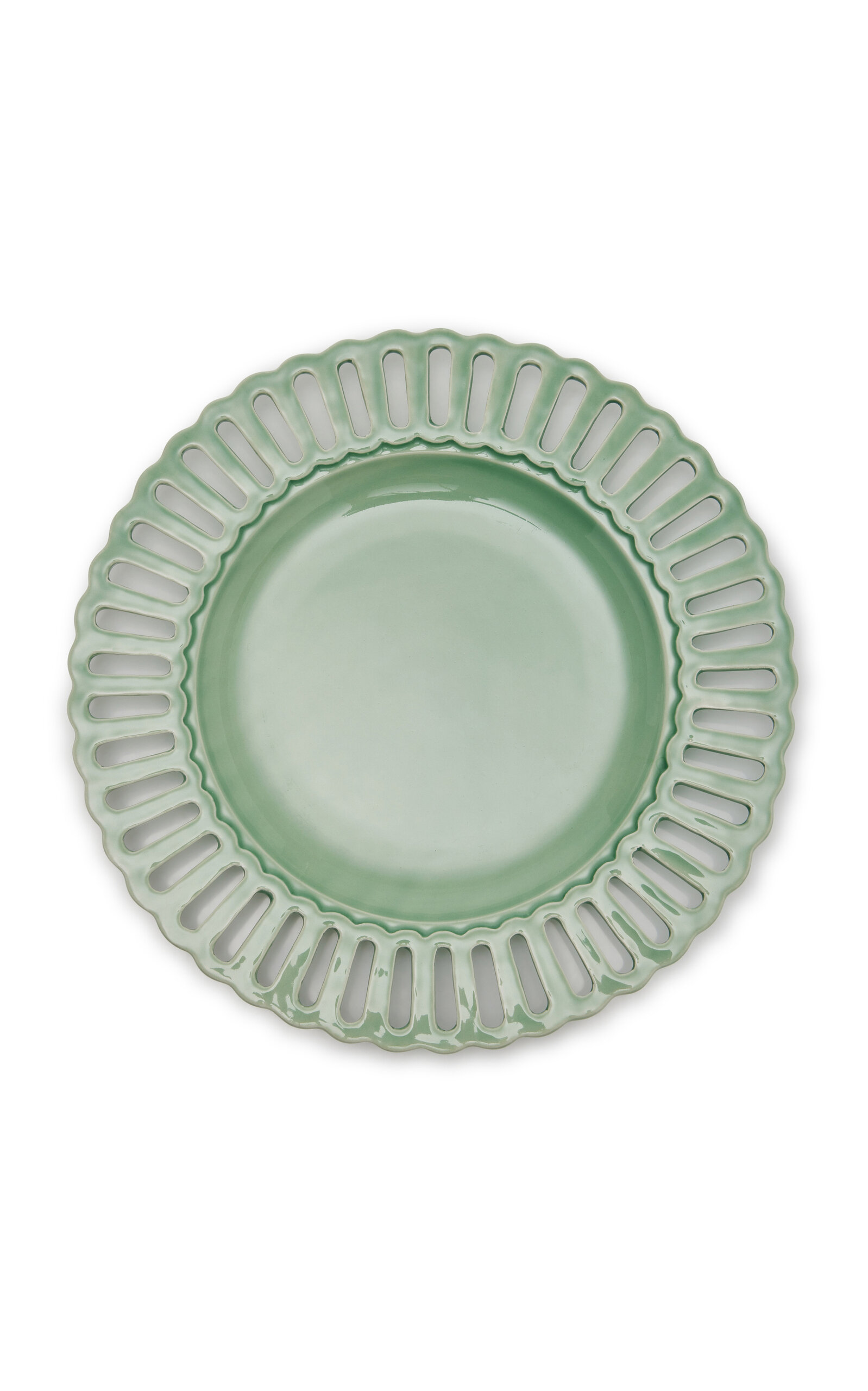 Moda Domus Balconata Creamware Dinner Plate - Green