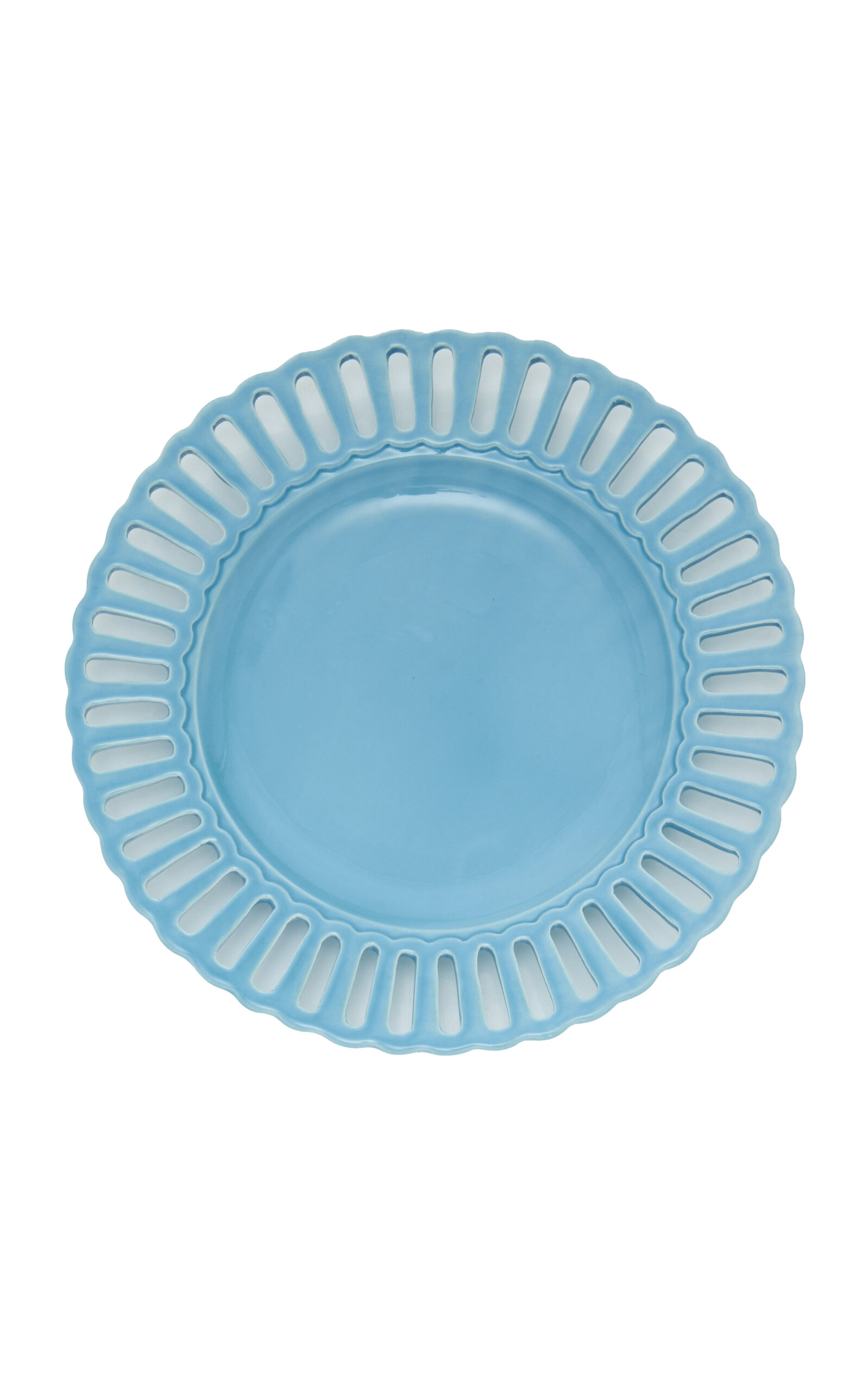 Moda Domus Balconata Creamware Dinner Plate In Blue