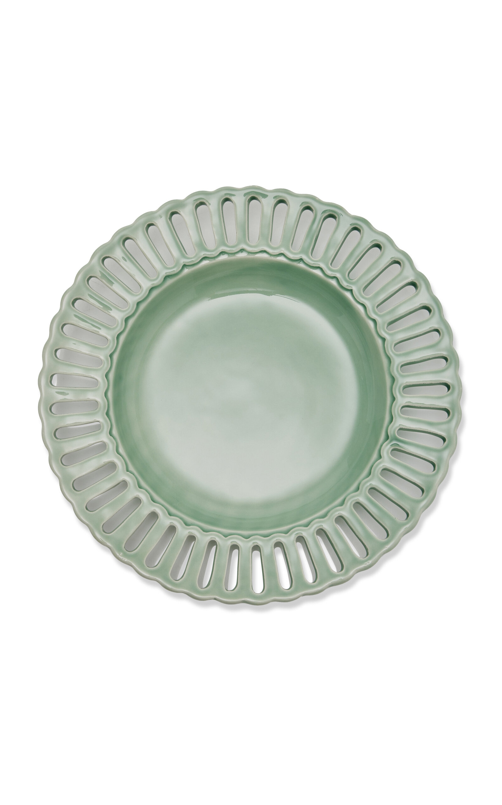 Moda Domus Balconata Creamware Soup Plate - Blue