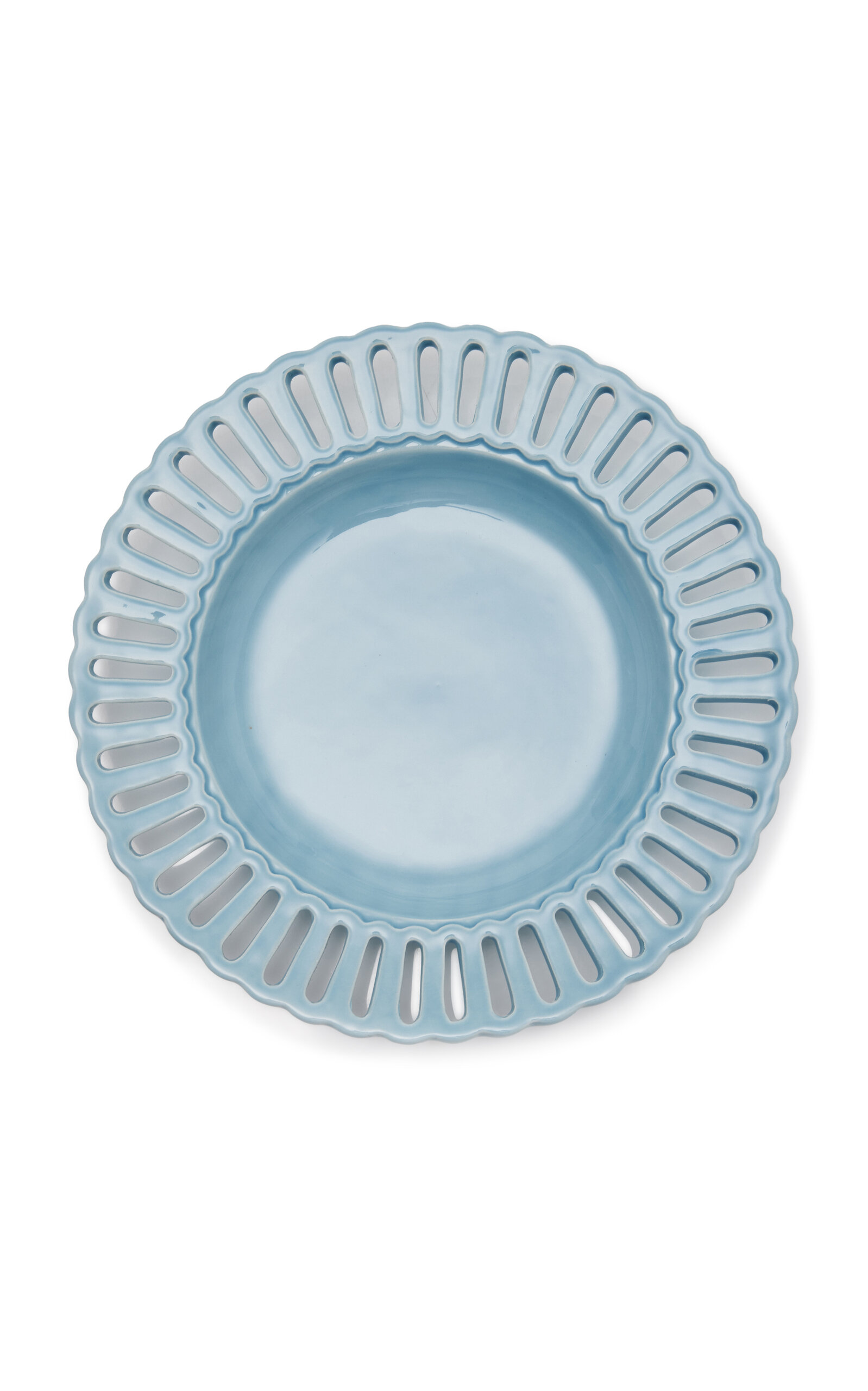Moda Domus Balconata Creamware Soup Plate In Blue