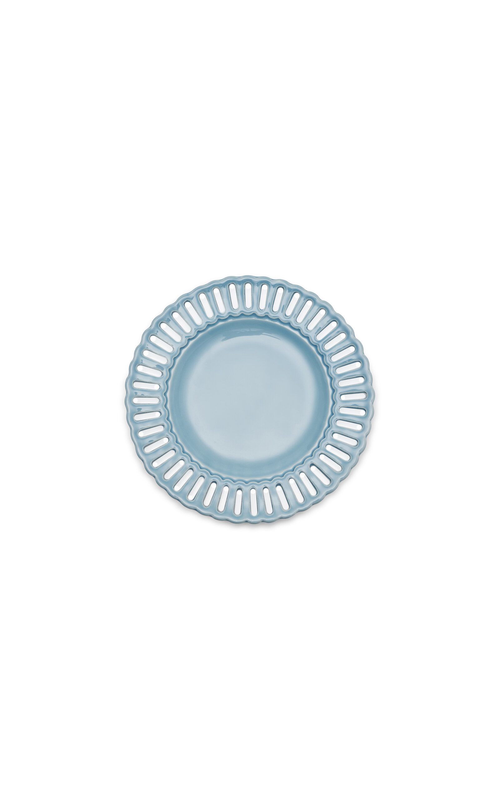 Moda Domus Balconata Creamware Dessert Plate In Blue