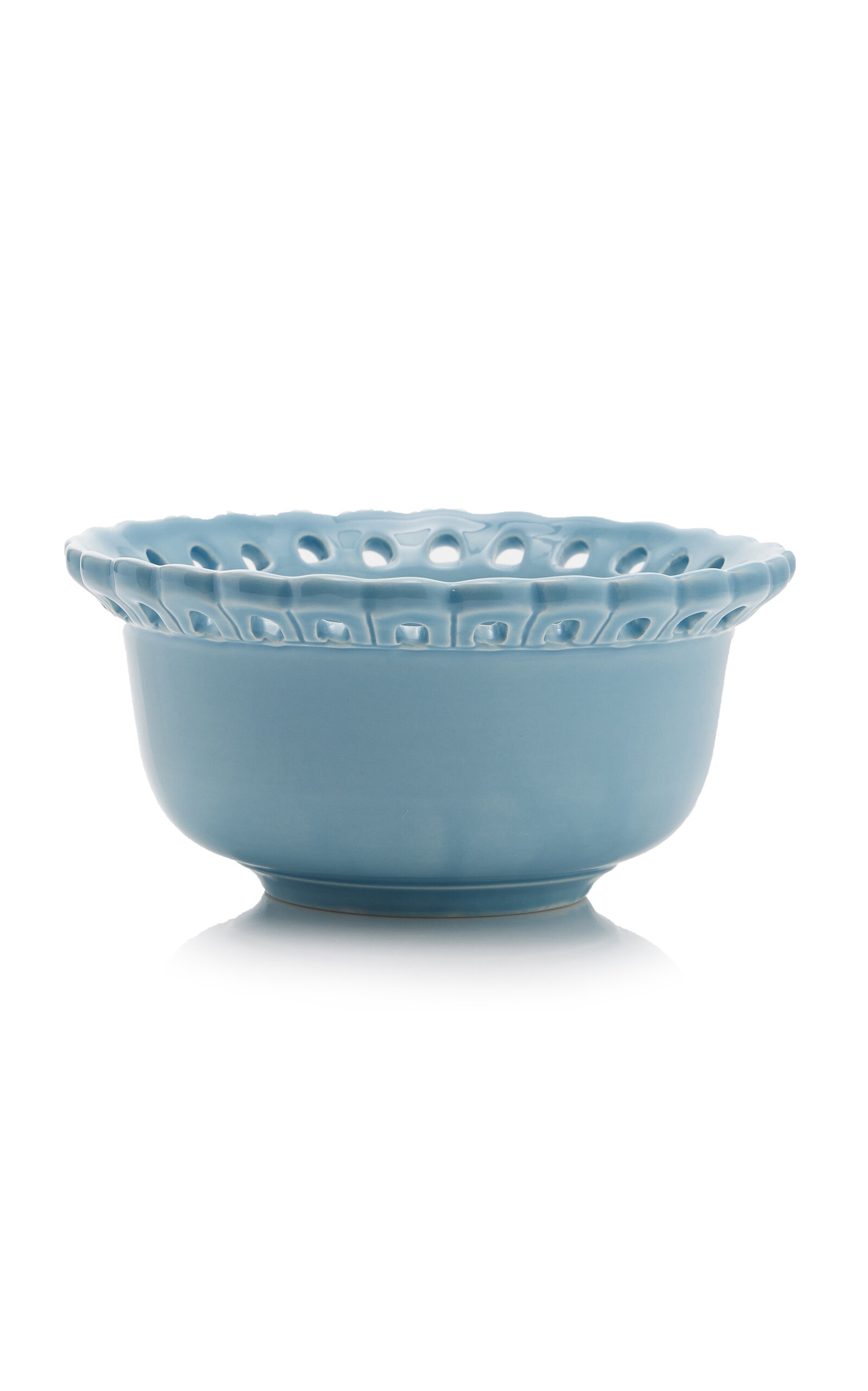Moda Domus Balconata Creamware Consommé Bowl In Blue