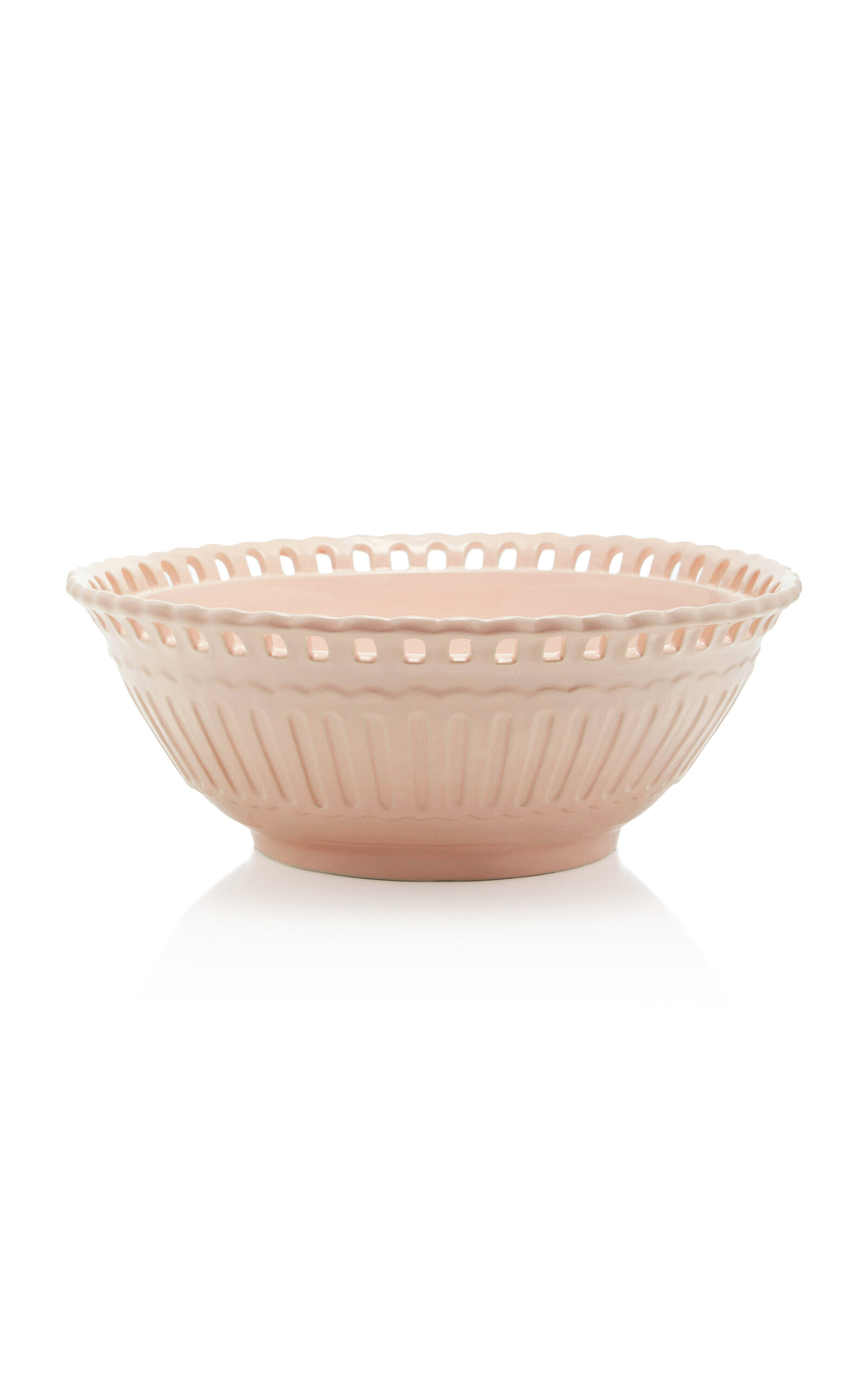 Shop Moda Domus Large Balconata Creamware Salad Bowl In Pink