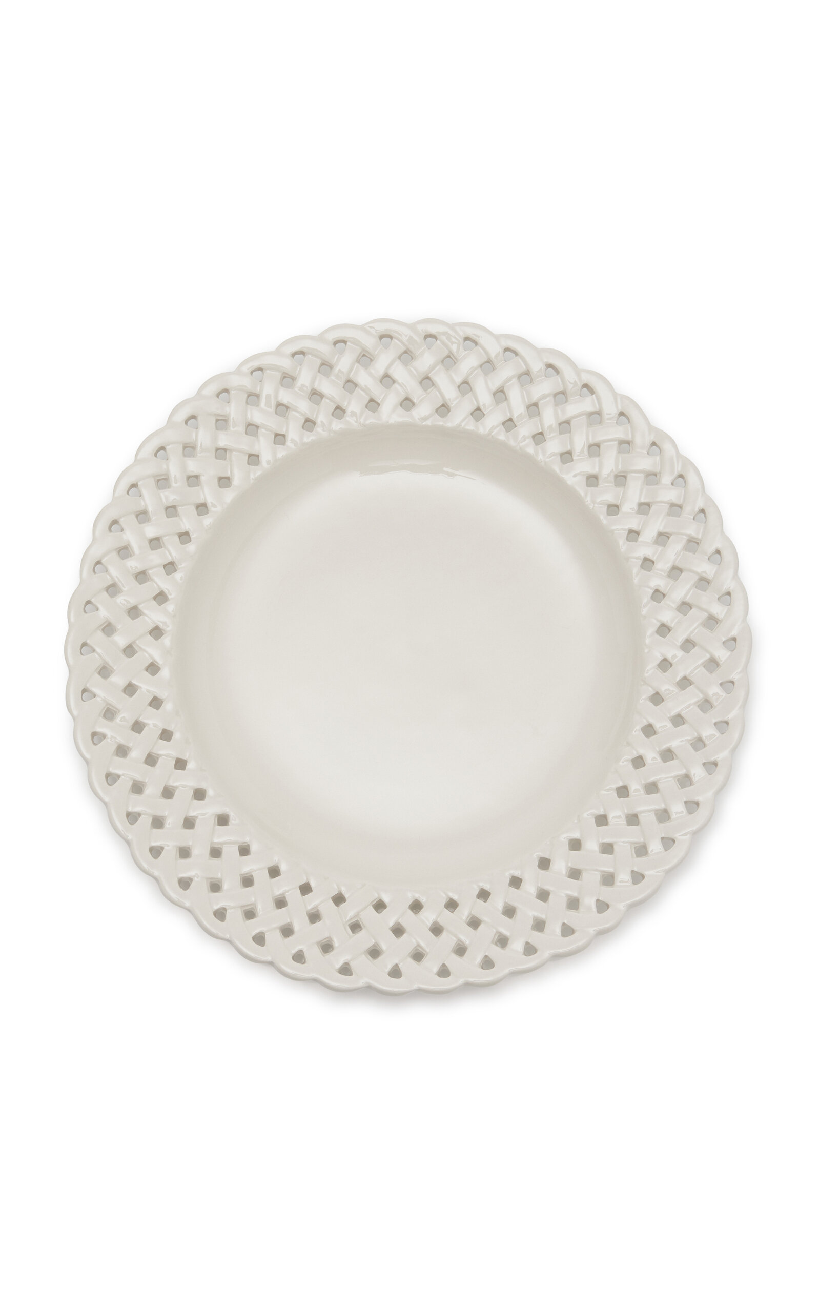 Moda Domus Hopenwork Creamware Dinner Plate In White