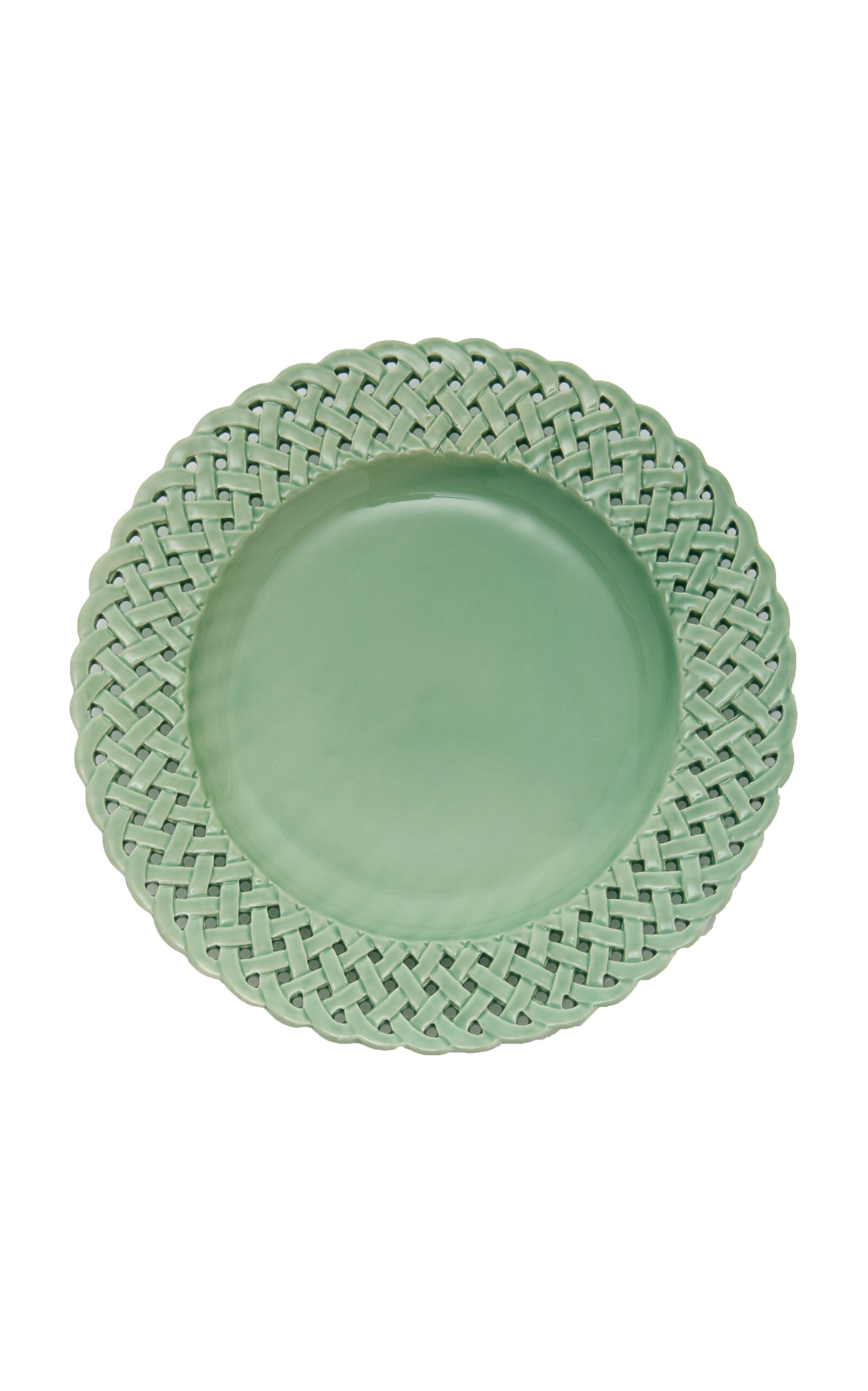 Moda Domus Hopenwork Creamware Dinner Plate In Green