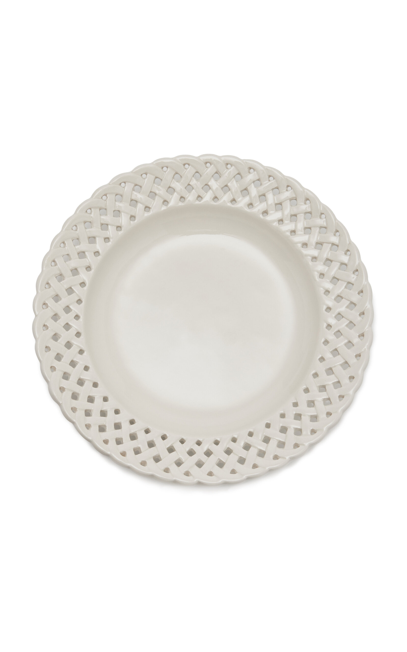 Moda Domus Hopenwork Creamware Soup Plate In White