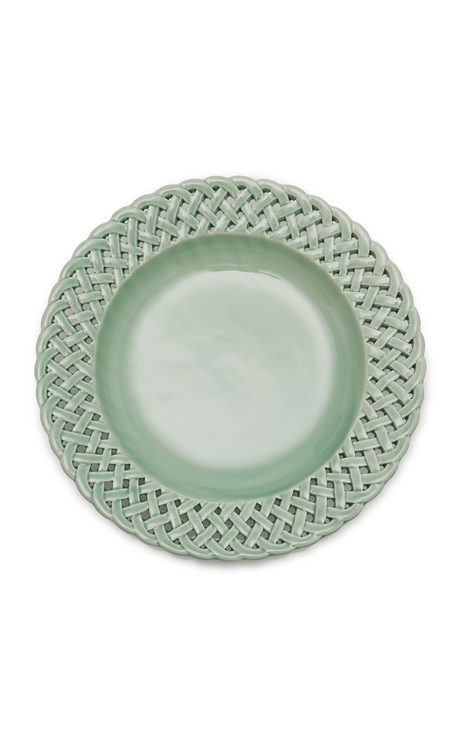 Moda Domus Hopenwork Creamware Soup Plate In Green
