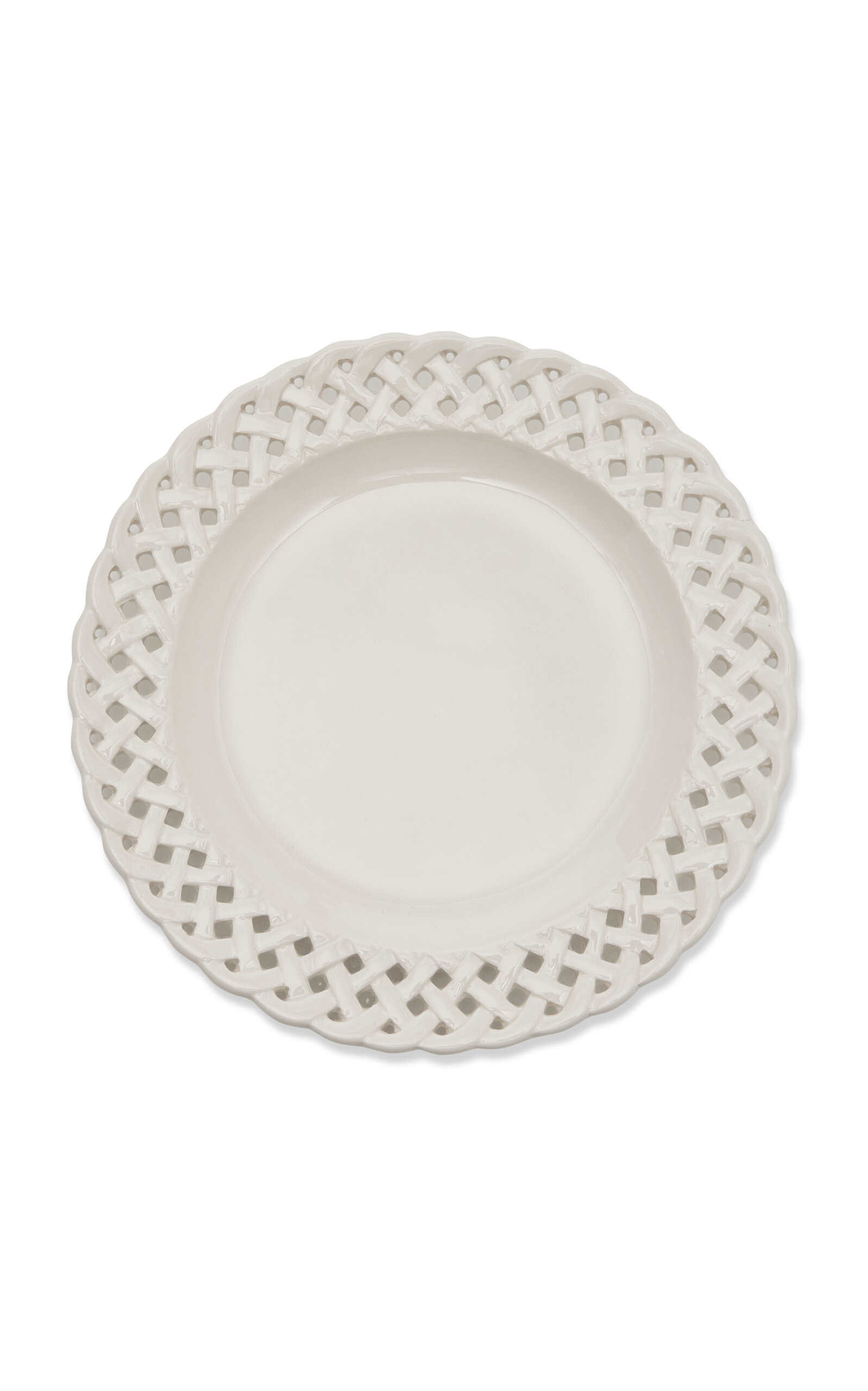 Moda Domus Hopenwork Creamware Dessert Plate In White