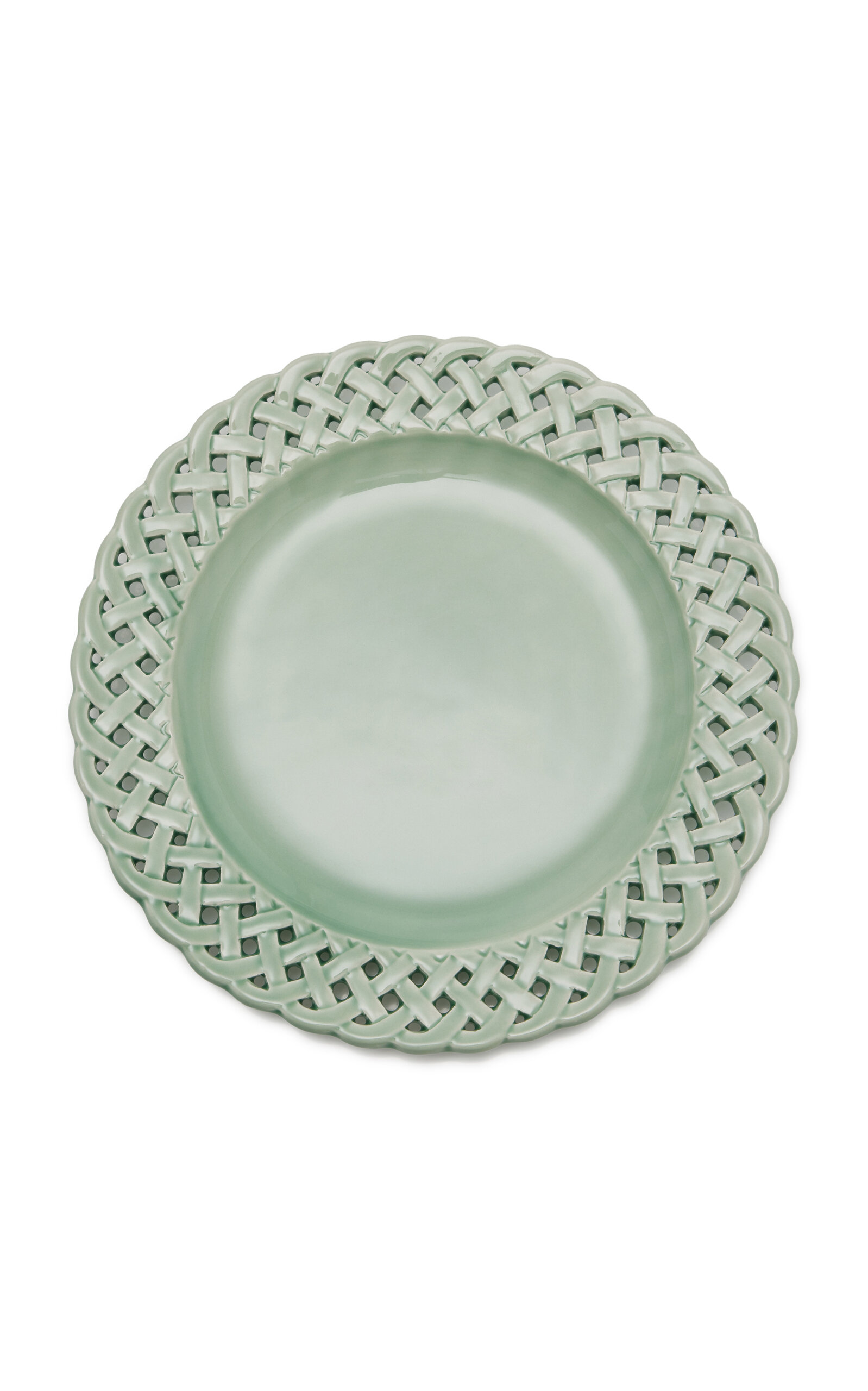 Moda Domus Hopenwork Creamware Dessert Plate In Green