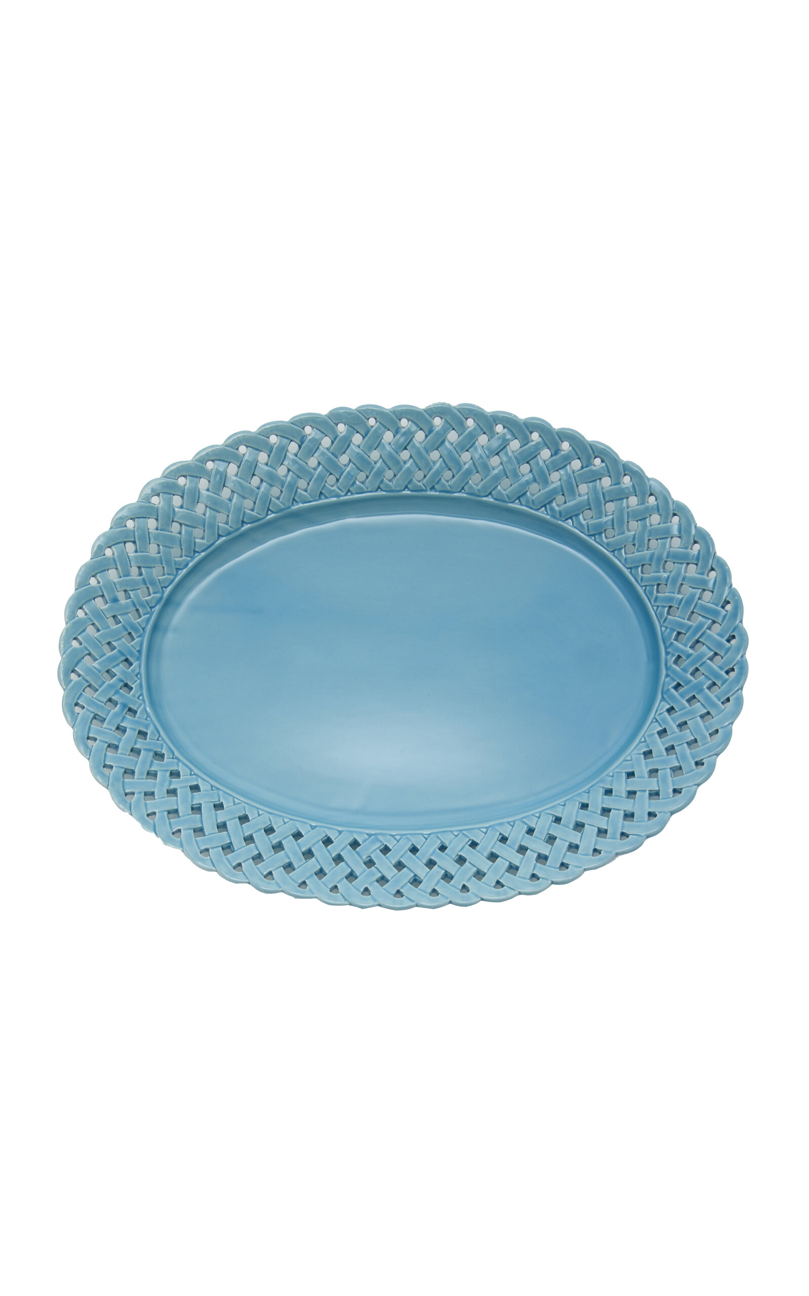 Moda Domus Hopenwork Creamware Serving Tray In Blue