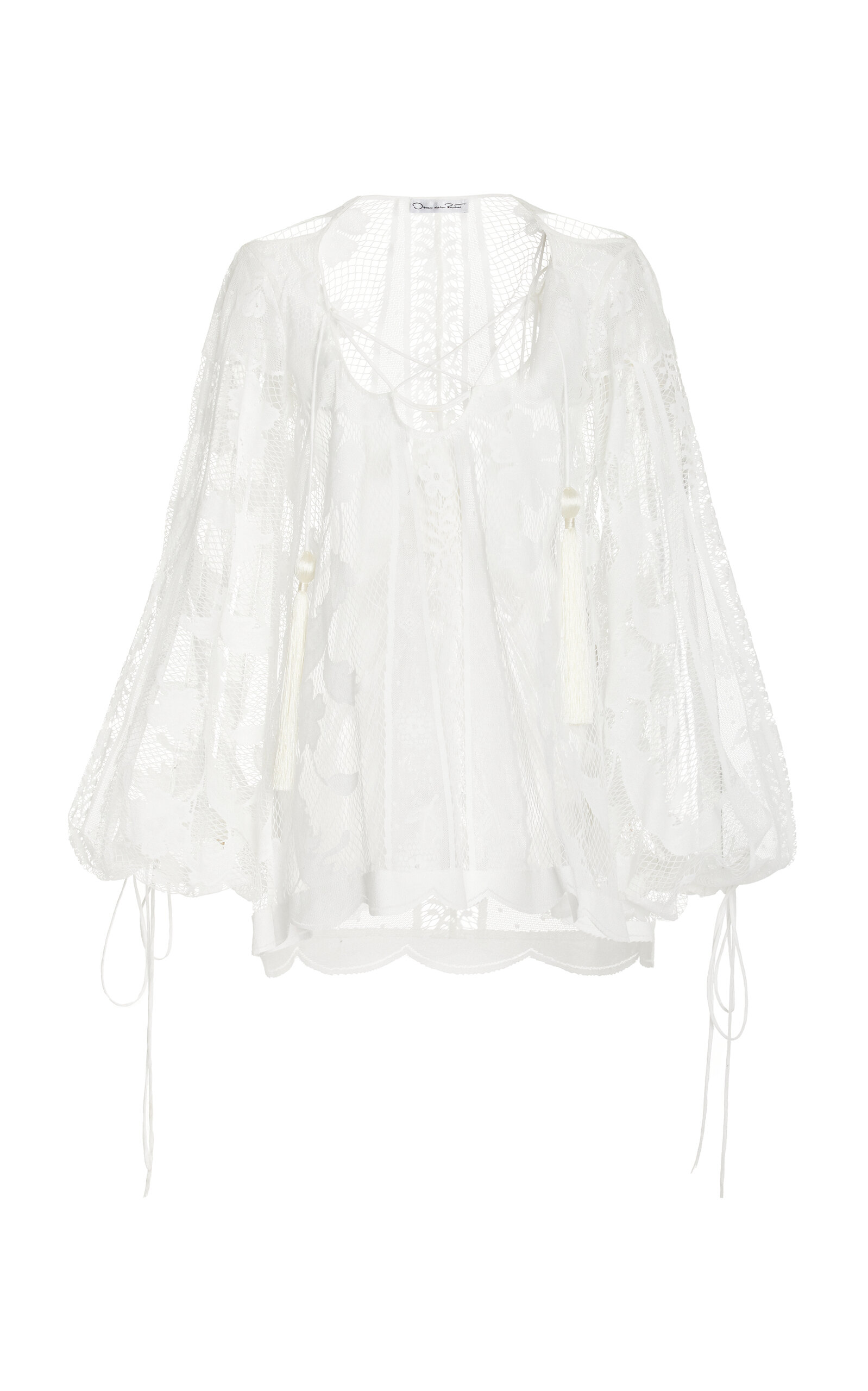 Oscar De La Renta Cotton-blend Lace Blouse In White