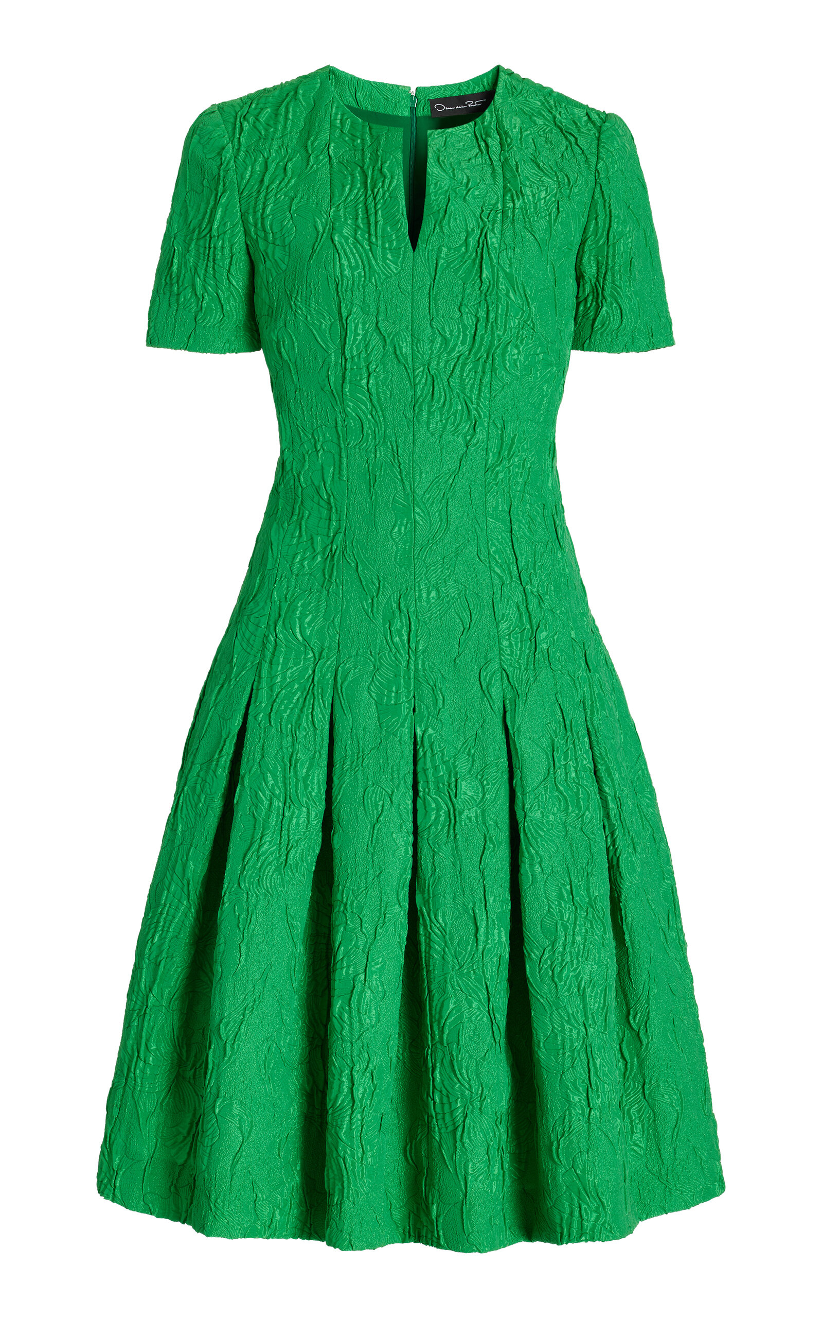 Oscar De La Renta Women's Cloque Faille Midi Dress In Green | ModeSens