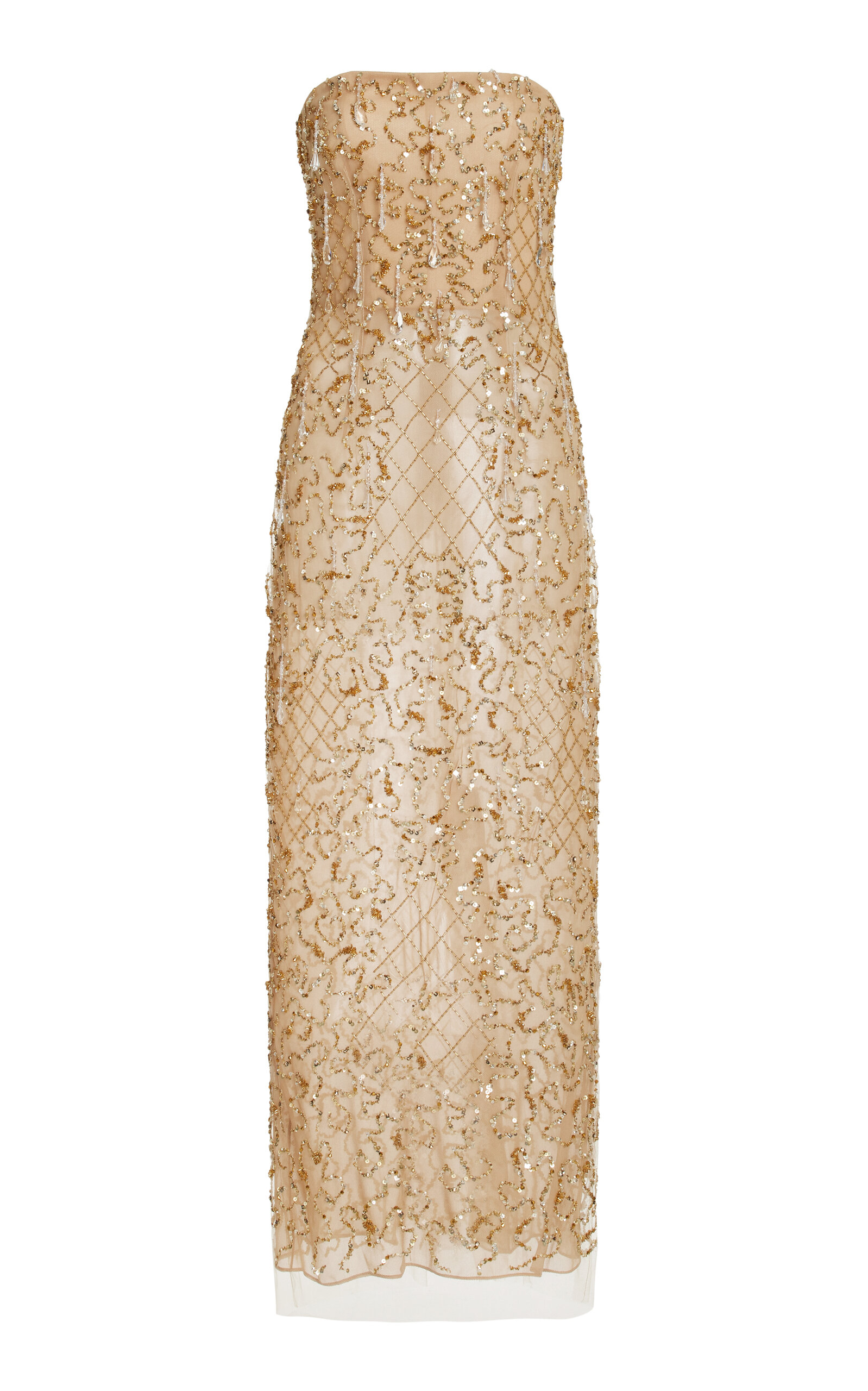 knee length dresses for ladies Pearl Embroidered Cocktail Dress 4 / Creme main image 1