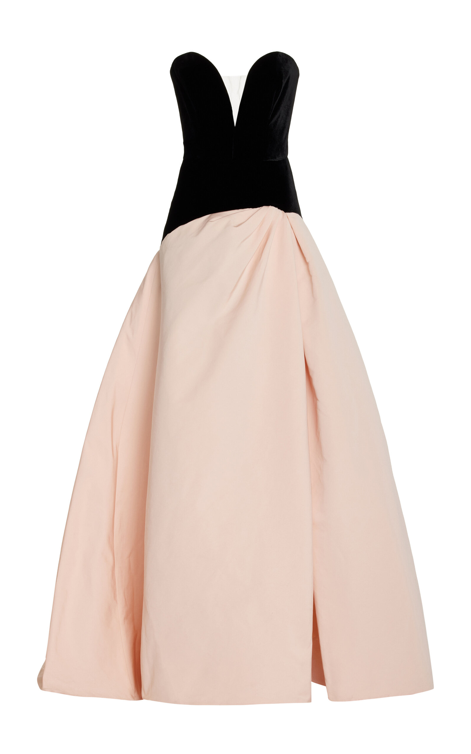 Monique Lhuillier Strapless Sweetheart-neck Gown In Black