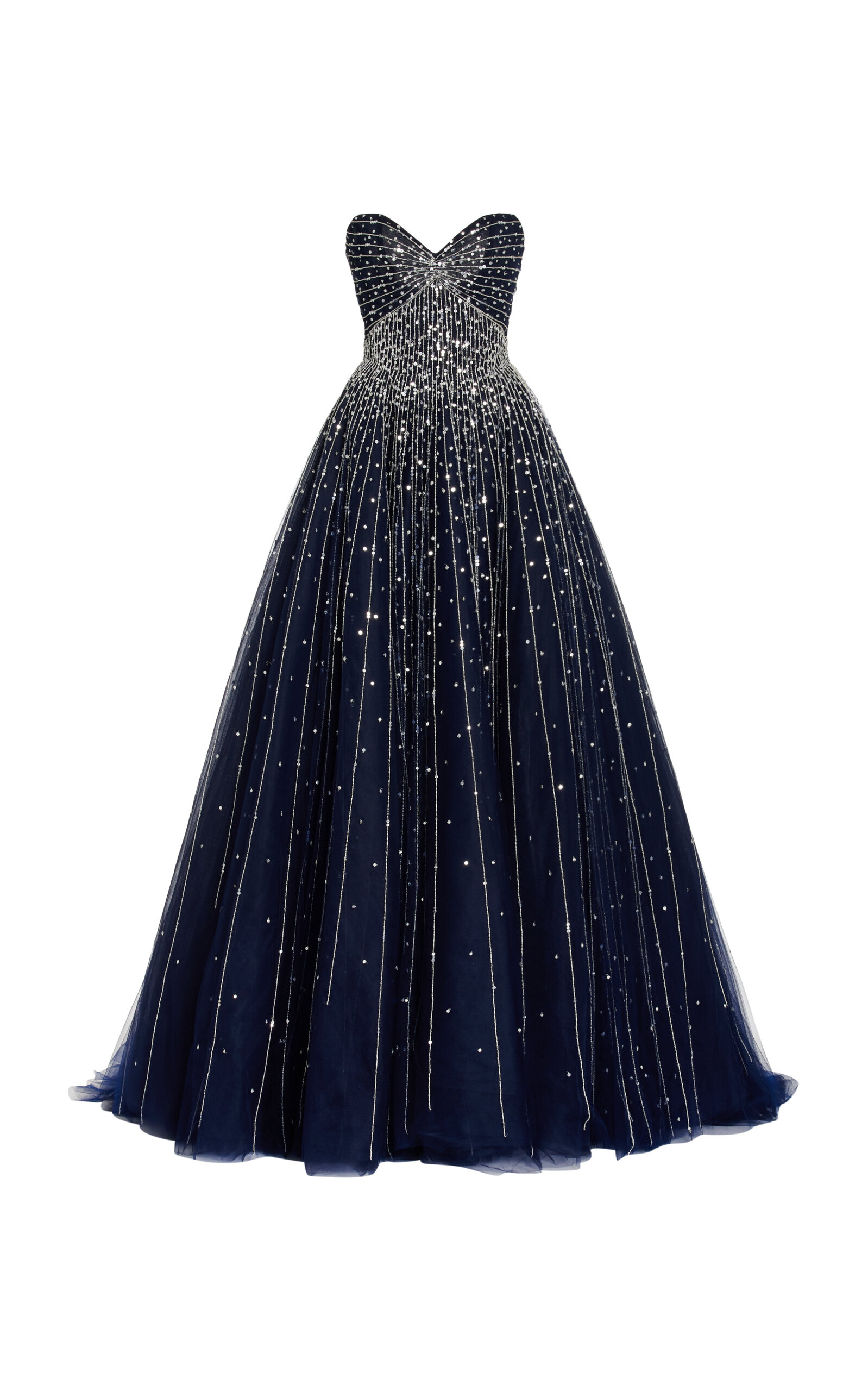 Monique Lhuillier Women's Embellished Strapless Ball Gown In Navy | ModeSens Monique Lhuillier Women's Embellished Strapless Ball Gown In Navy | ModeSens