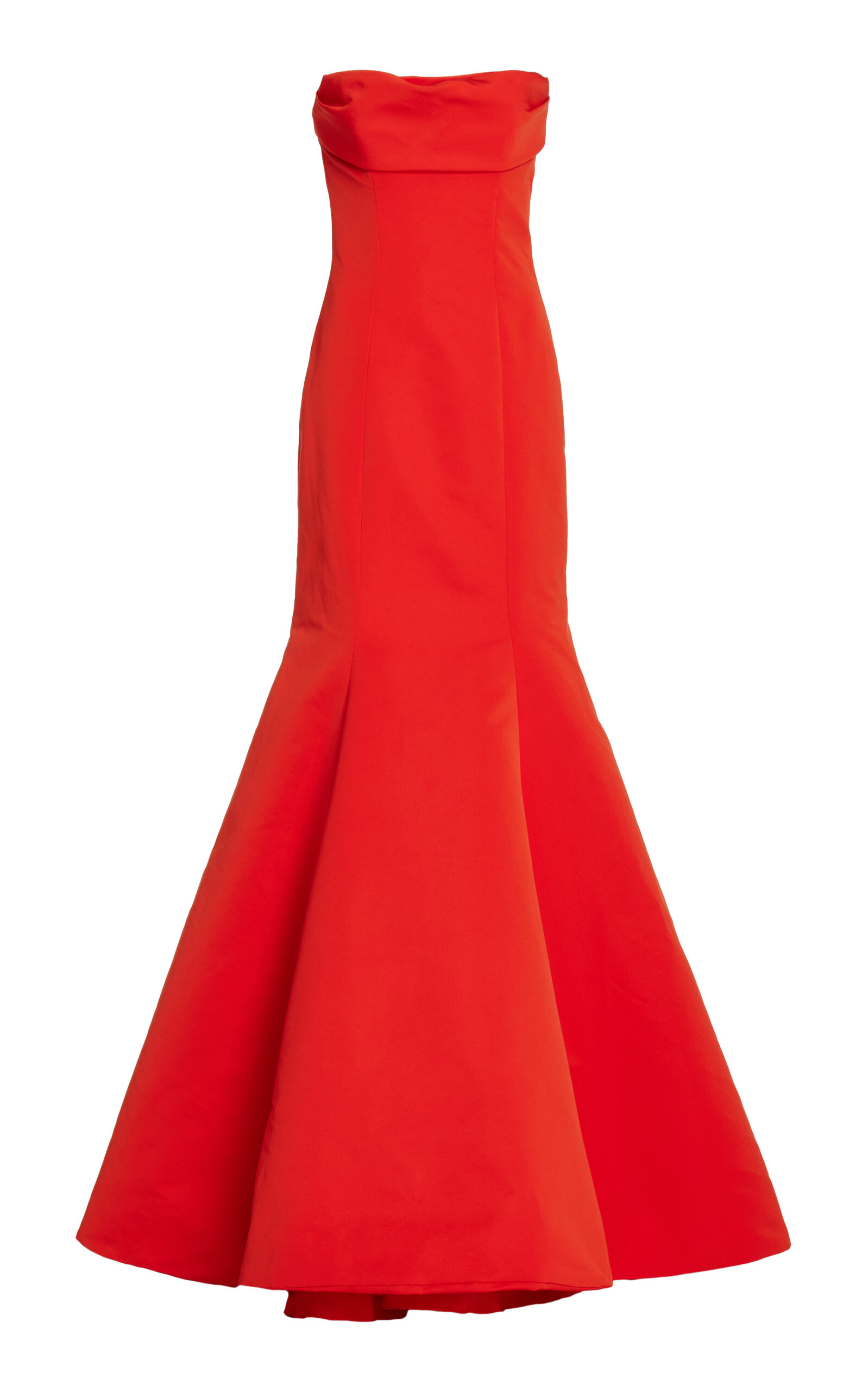 Monique Lhuillier Strapless Mermaid Gown In Red