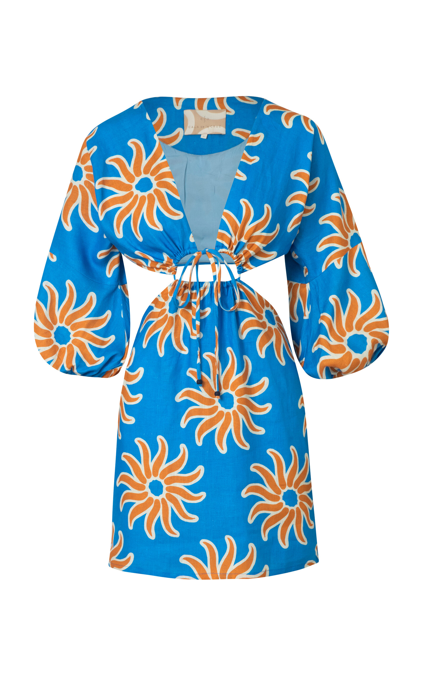 CALA DE LA CRUZ WOMEN'S ILANA CUTOUT MINI LINEN DRESS
