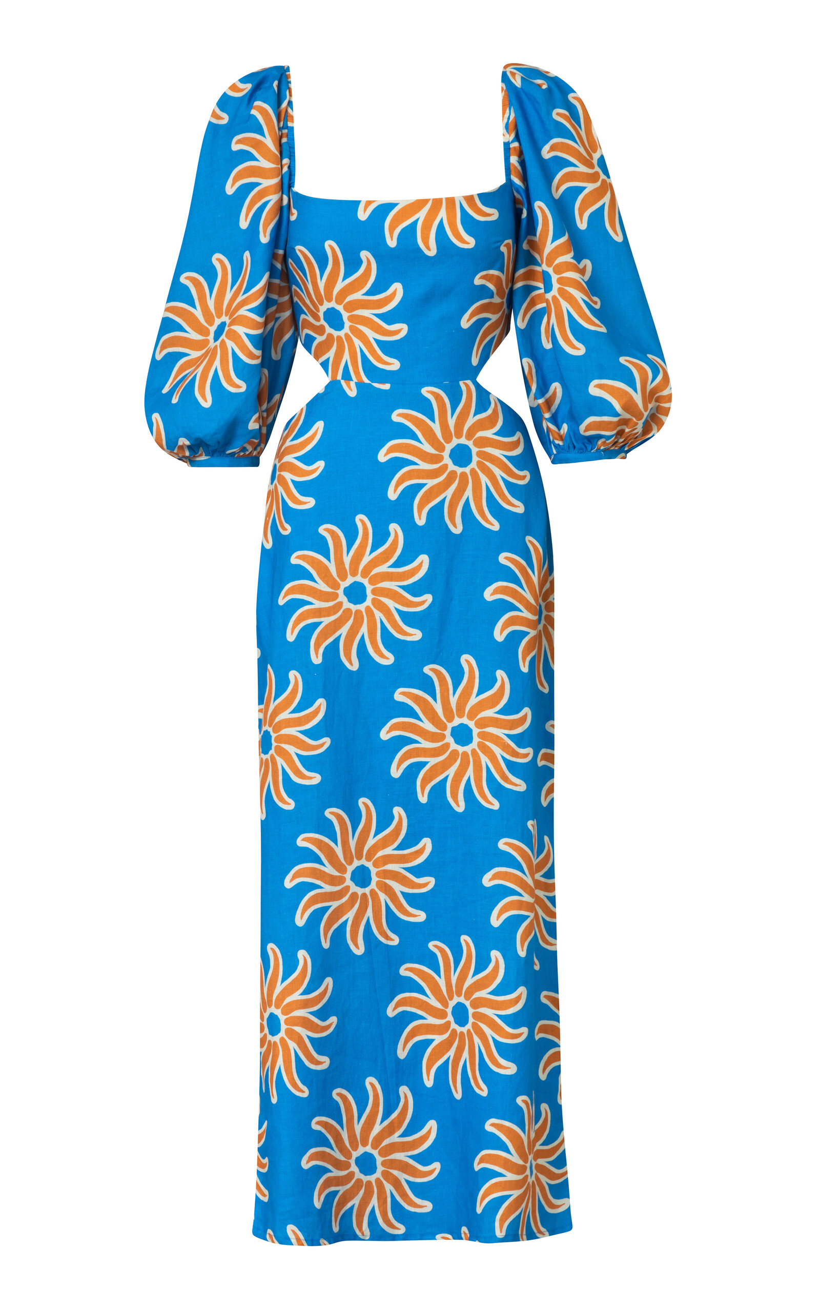CALA DE LA CRUZ WOMEN'S TIMBIQUI LINEN MIDI DRESS