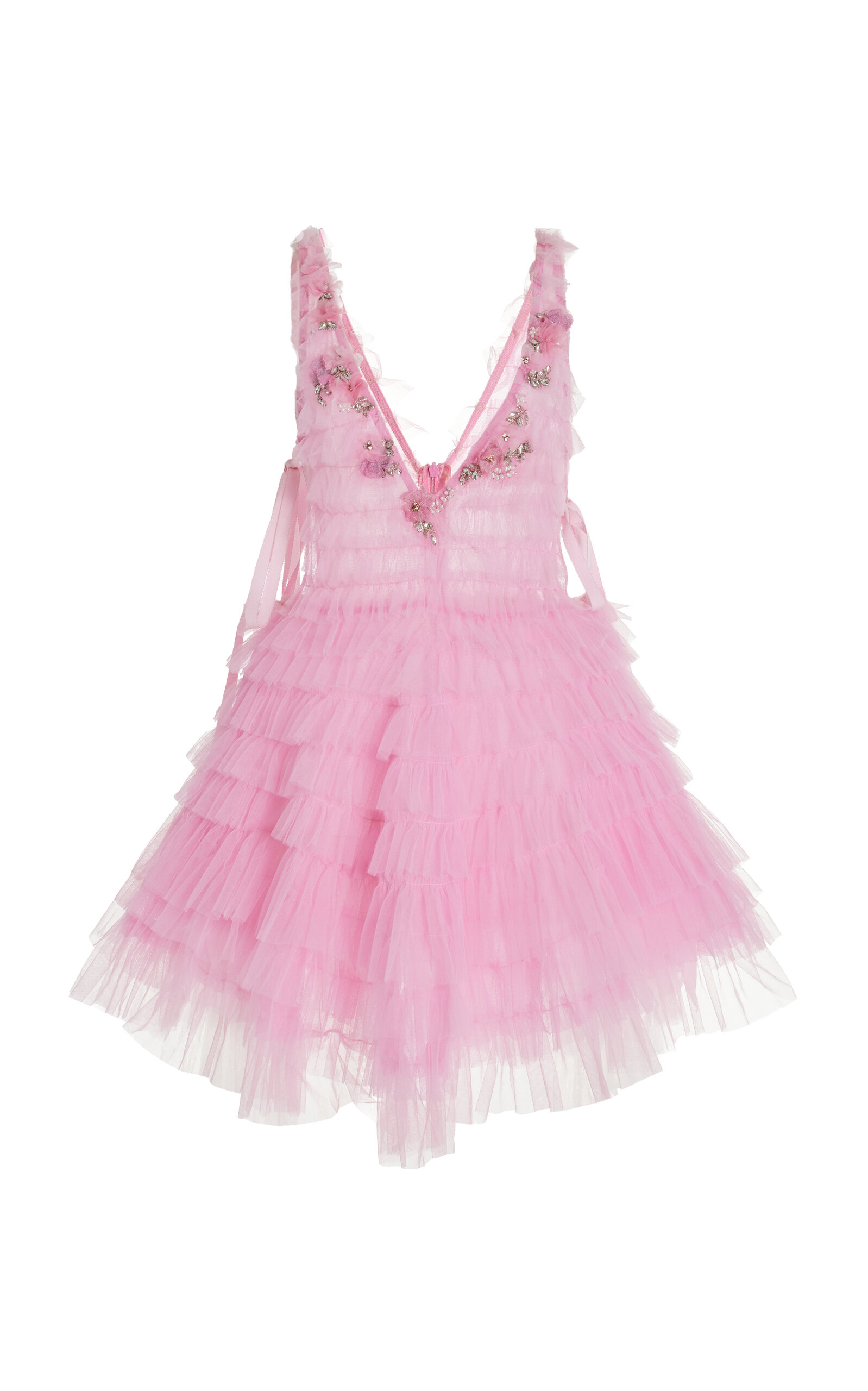 Loveshackfancy Minya Ruffled Tulle Mini Dress In Pink | ModeSens Loveshackfancy Minya Ruffled Tulle Mini Dress In Pink | ModeSens