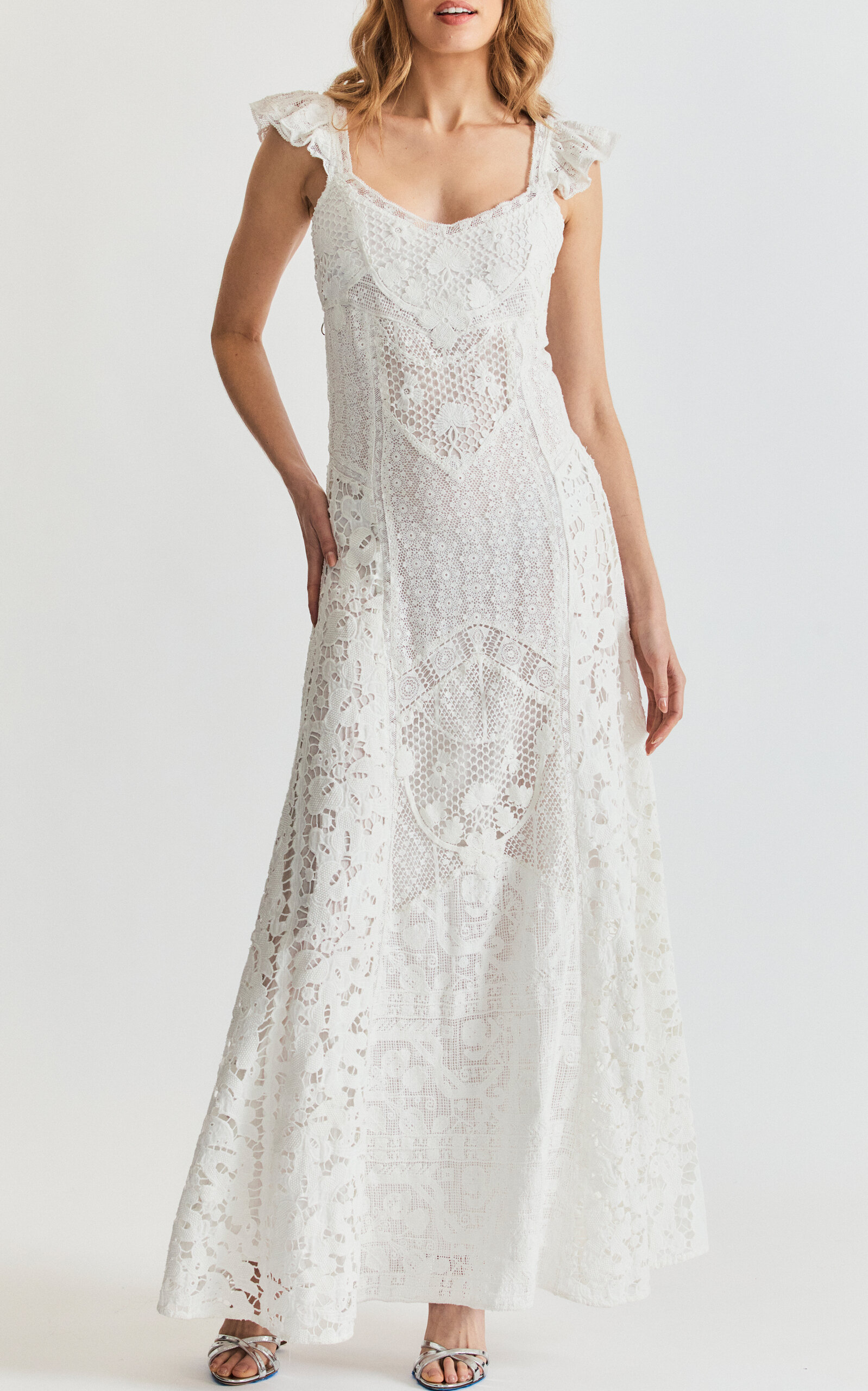 LoveShackFancy Ilaria Lace Cotton Maxi Dress