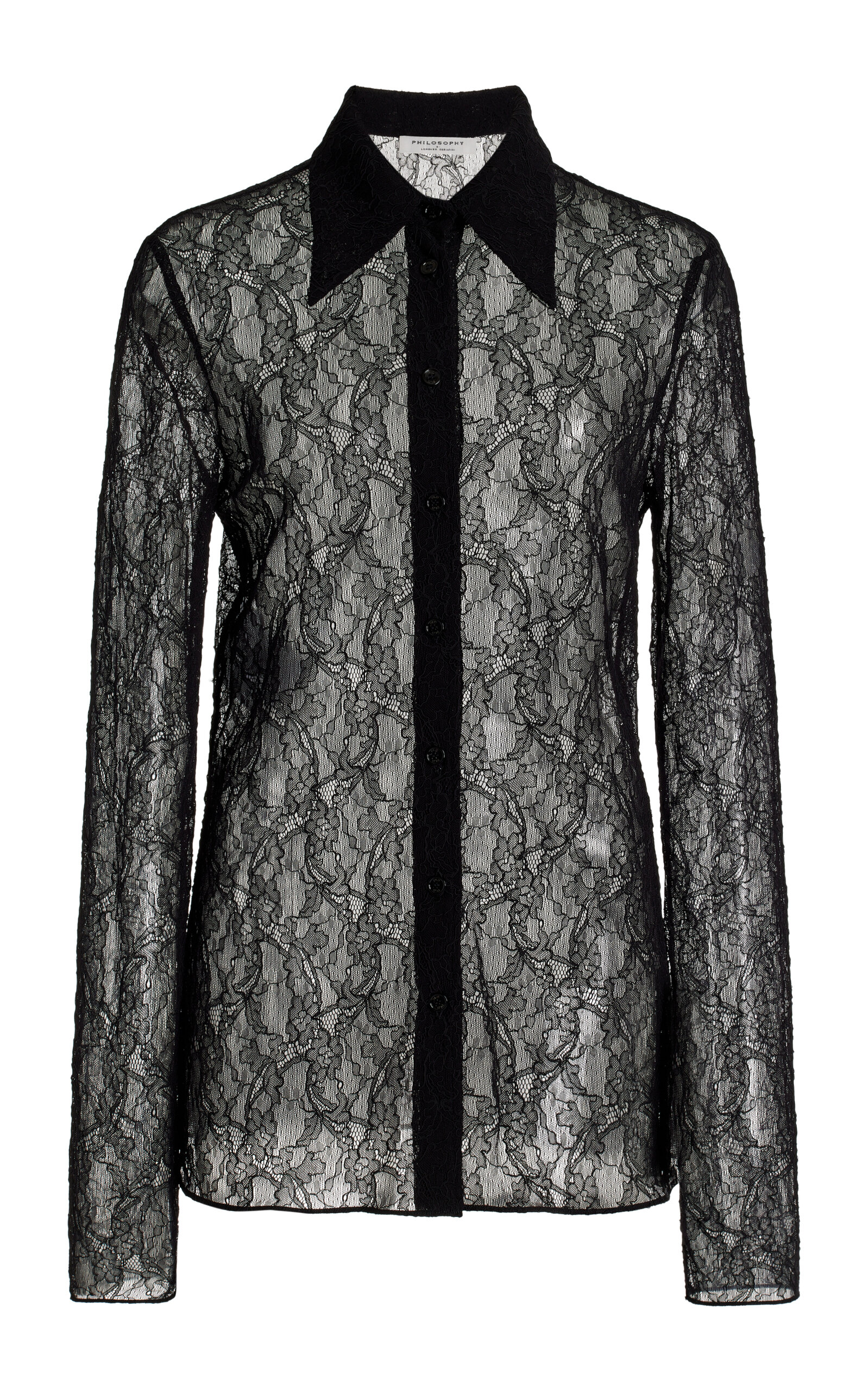Shop Philosophy Di Lorenzo Serafini Stretch Lace Top In Black