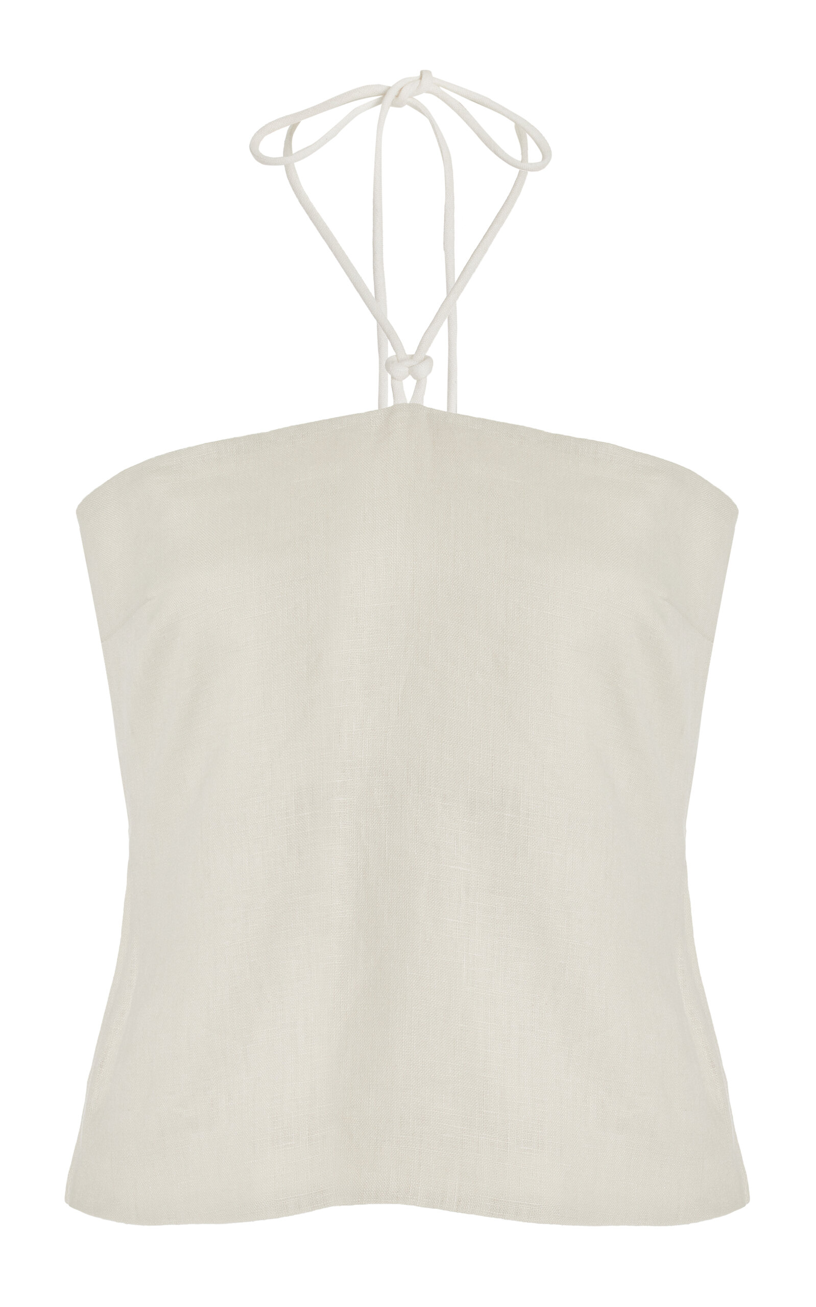 Sir D'orsay Corded Linen Halter Top In Ivory