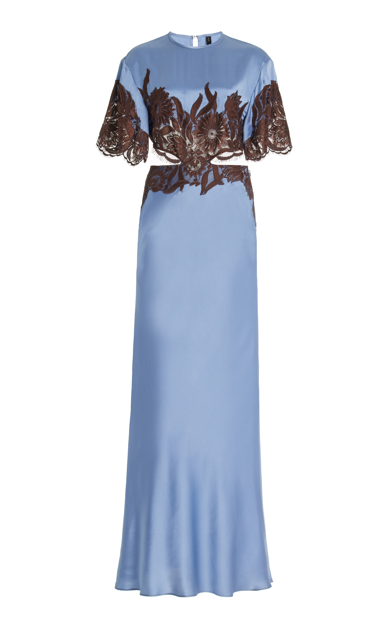 navy blue sleeveless lace dress Fleur Lace Dress in Metallic Navy main image 0