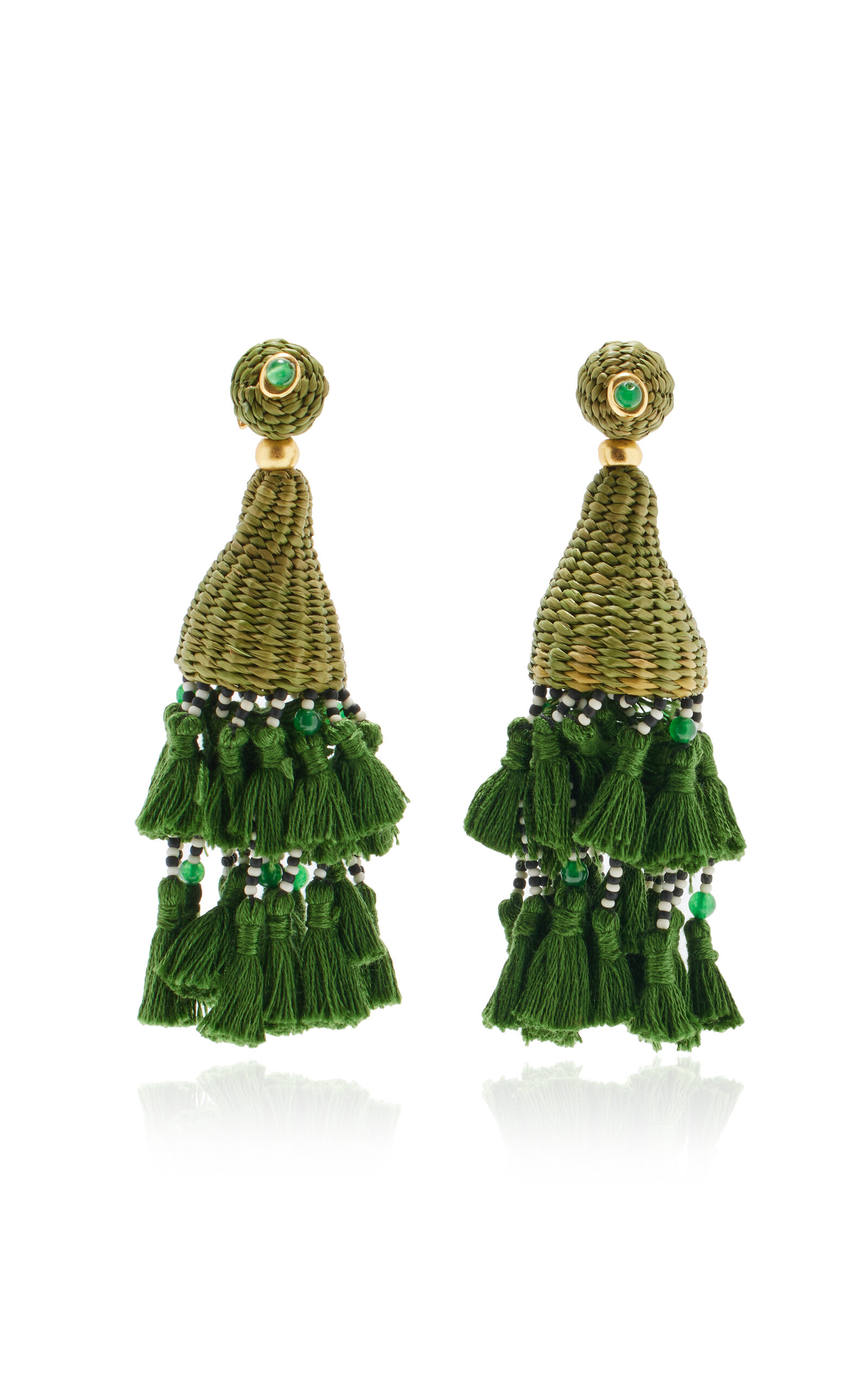 Johanna Ortiz Caudal Magico Palm Earrings In Green