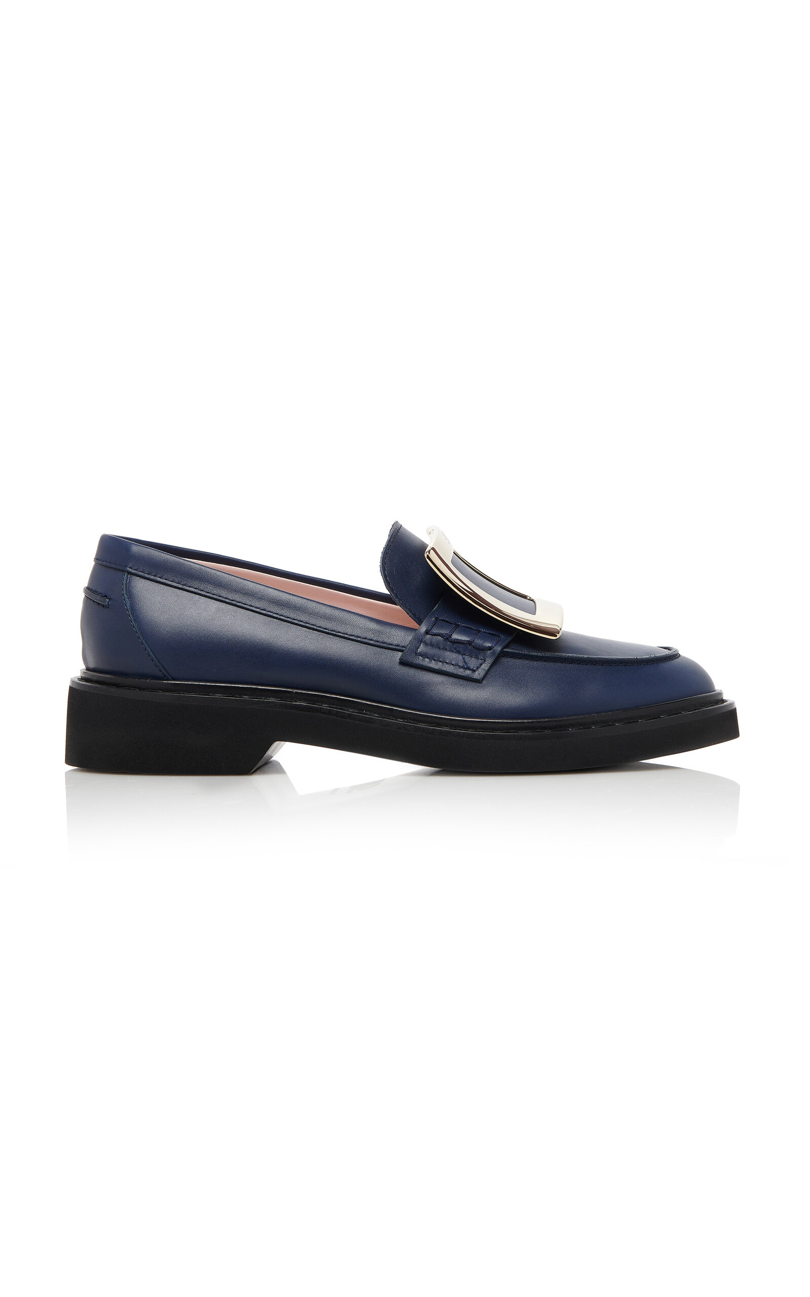 ROGER VIVIER VIV RANGERS BUCKLE LEATHER LOAFERS