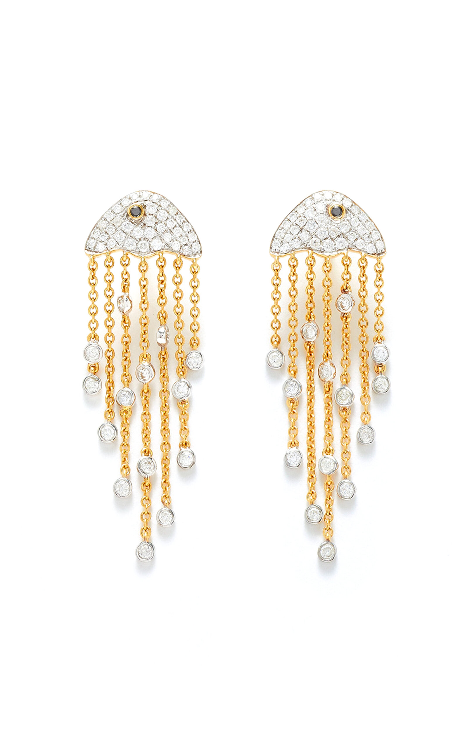 Yvonne Léon 18k Yellow Gold Maxi Diamond Jellyfish Earrings