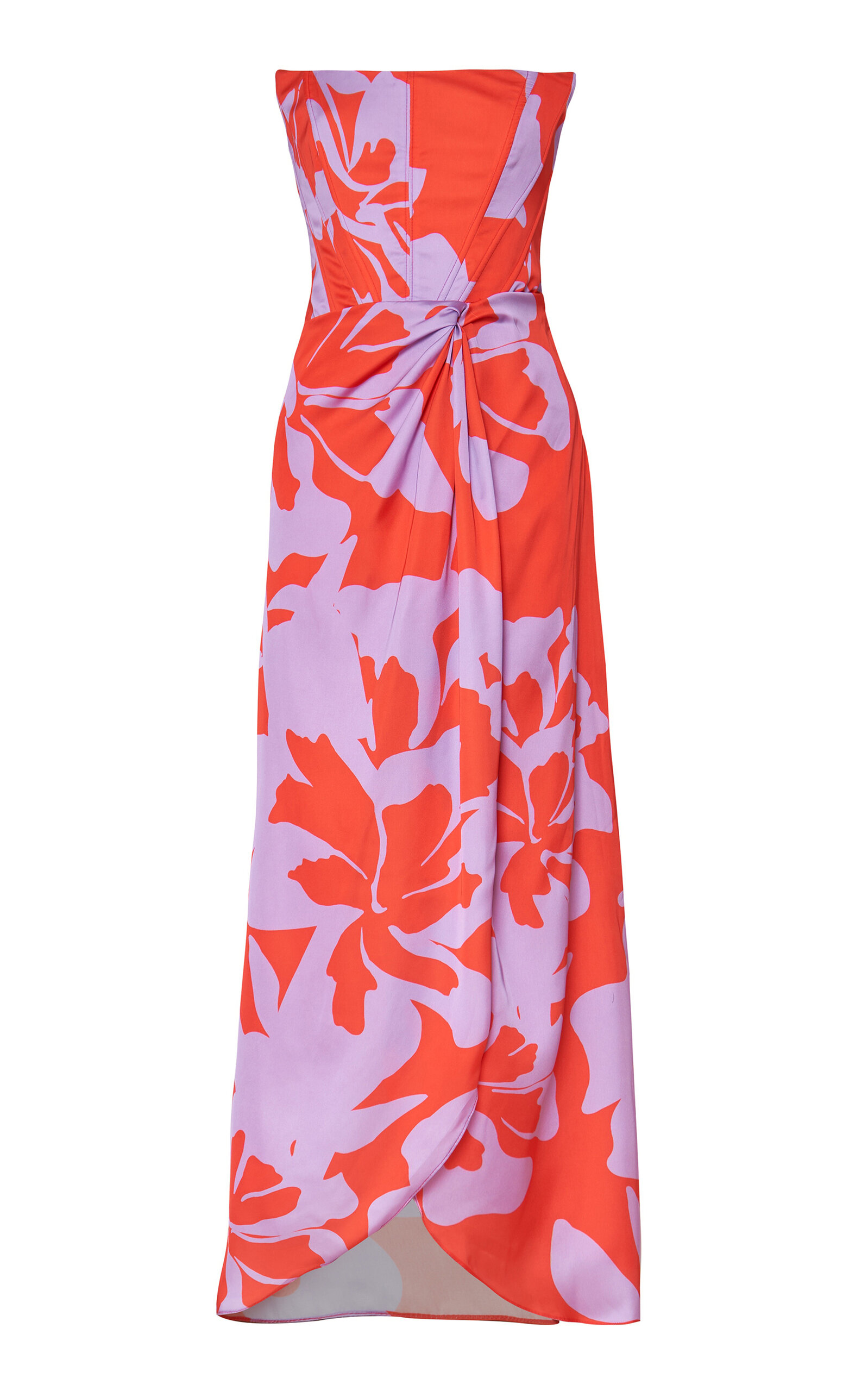 Andres Otalora Ospina Satin Midi Dress In Print