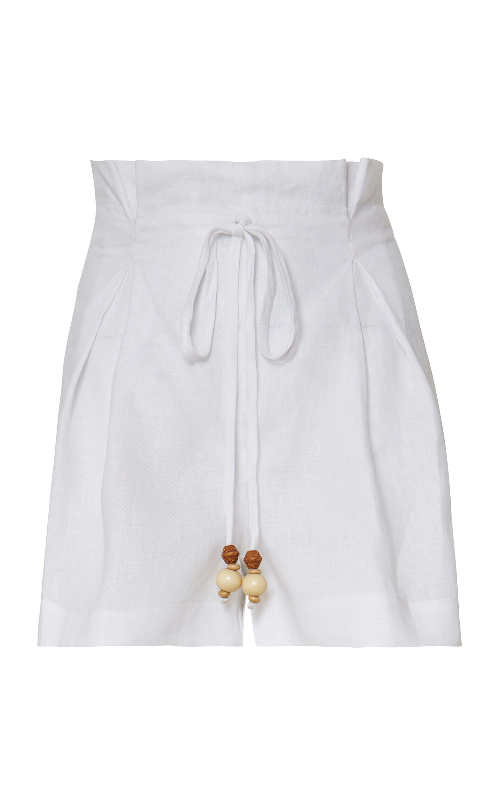 Andres Otalora Olivo High-Waisted Linen Mini Shorts
