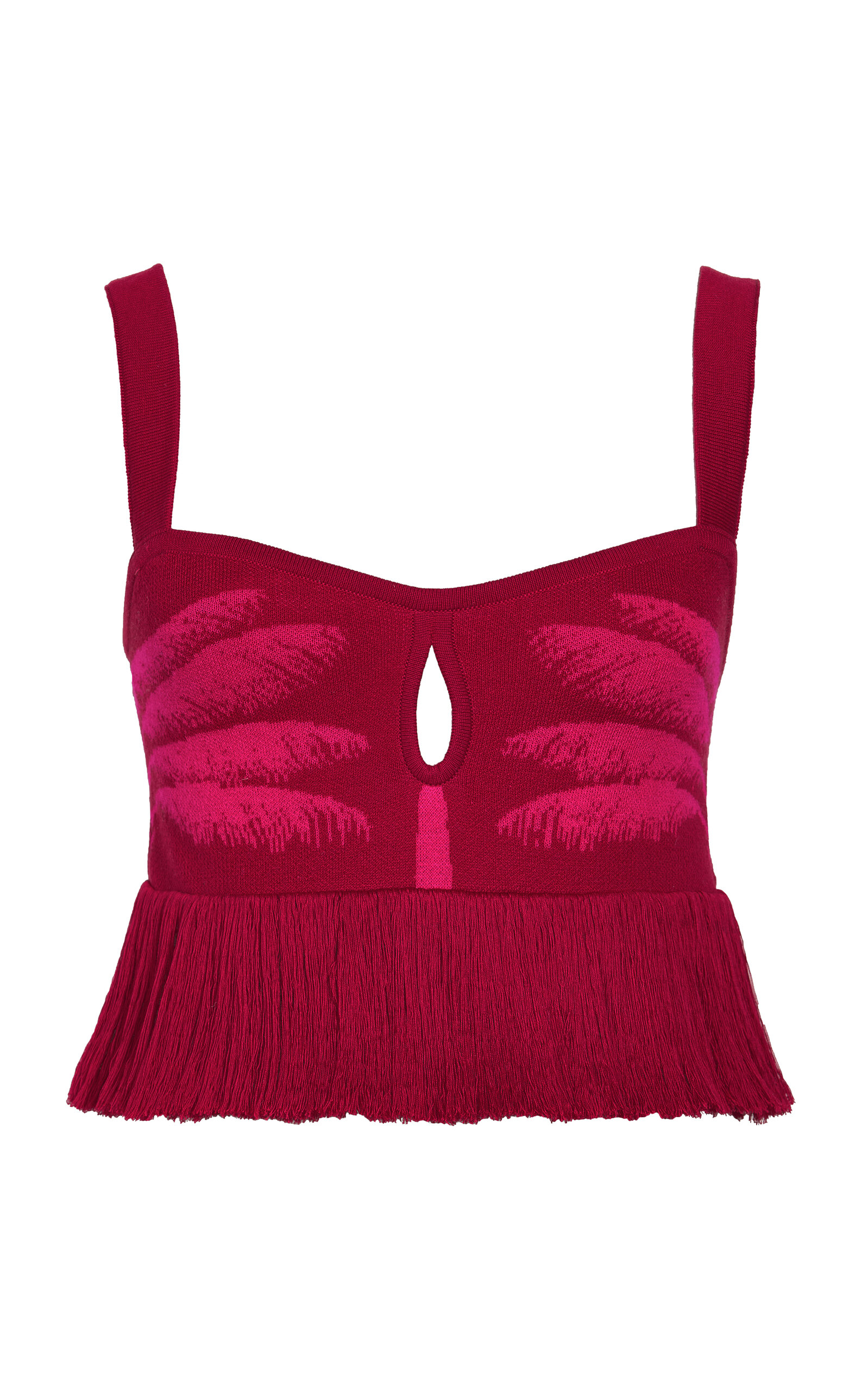 Shop Johanna Ortiz Nativa Chan Chan Cotton Cropped Top In Red