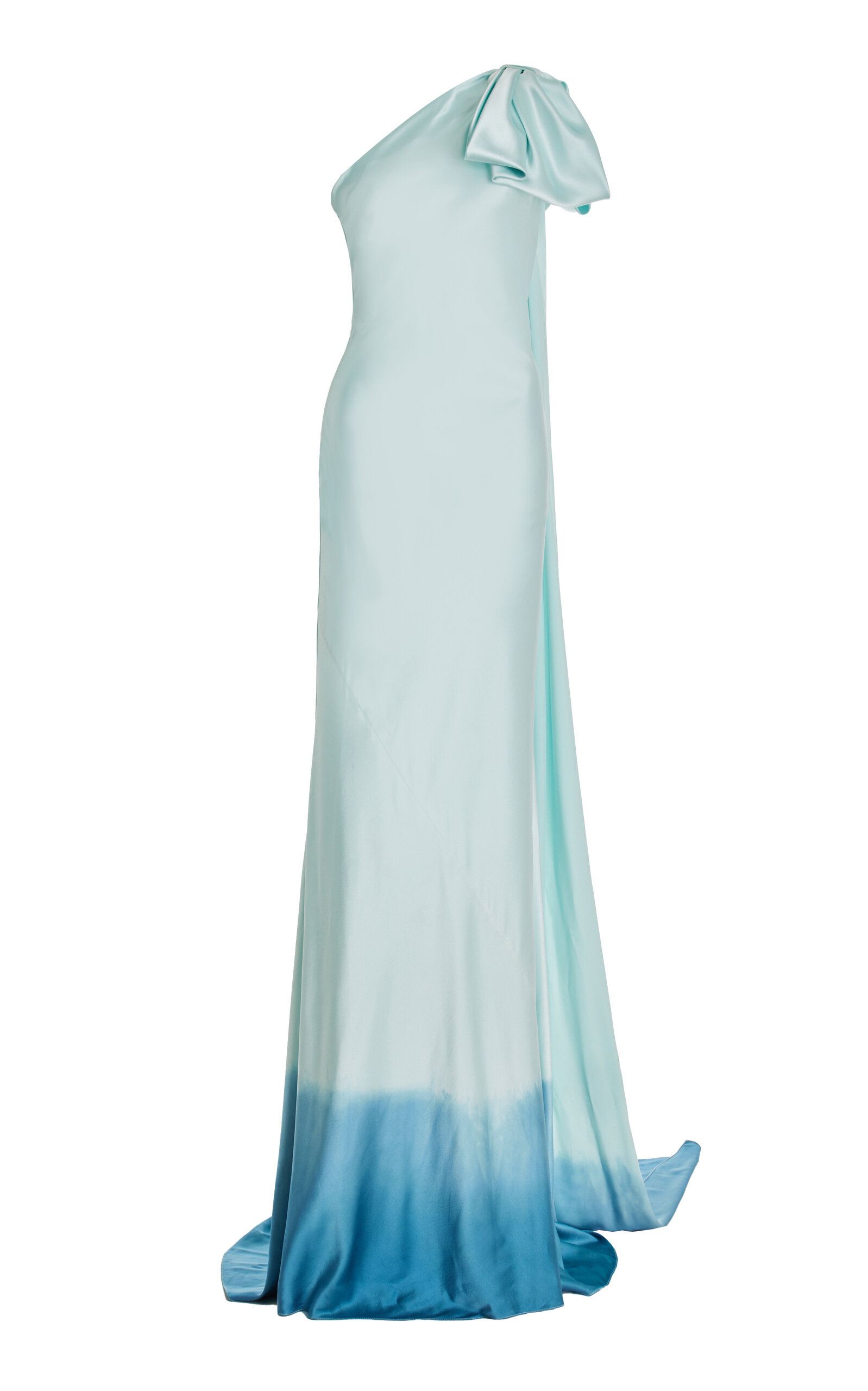 ALEJANDRA ALONSO ROJAS CONVERTIBLE DIP-DYED SILK ONE-SHOULDER GOWN