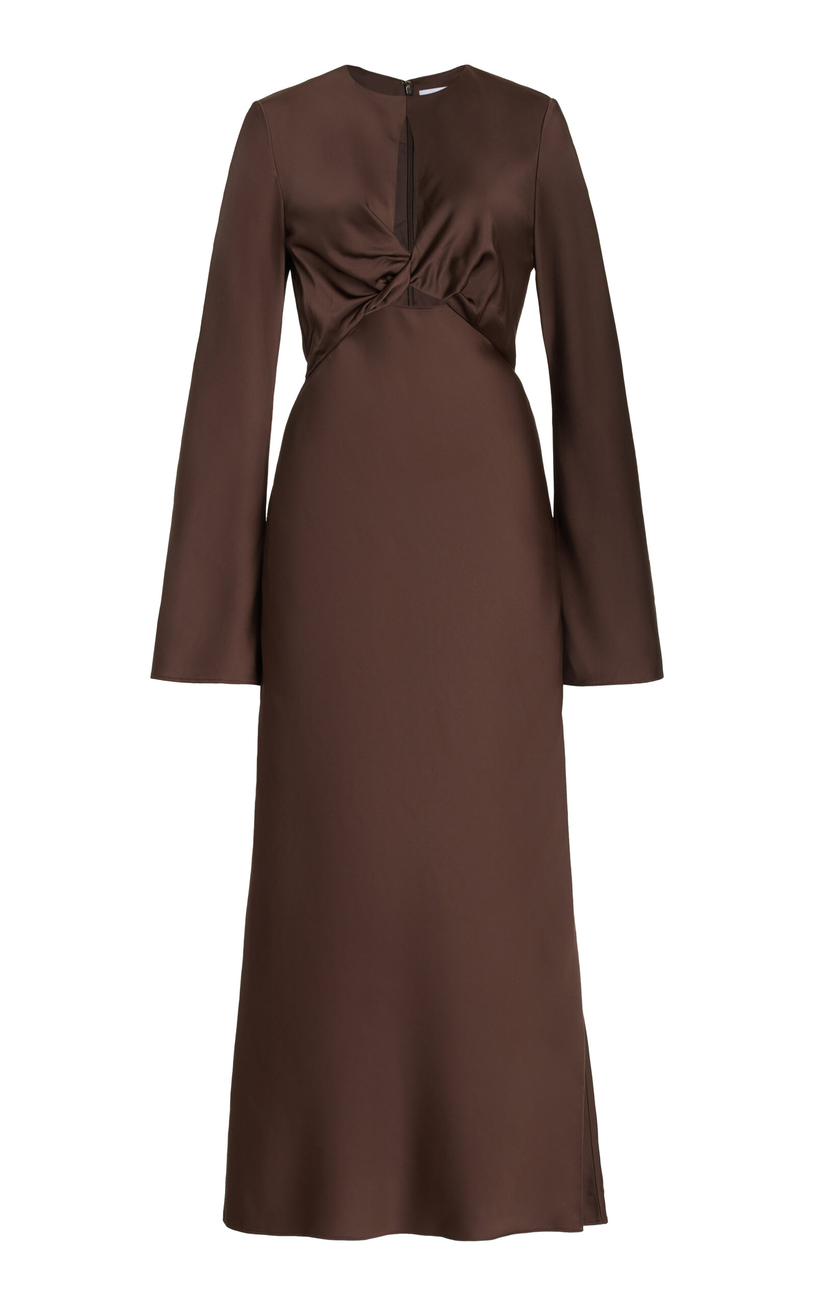 Significant Other Molly Twisted Satin Dress In Brown | ModeSens