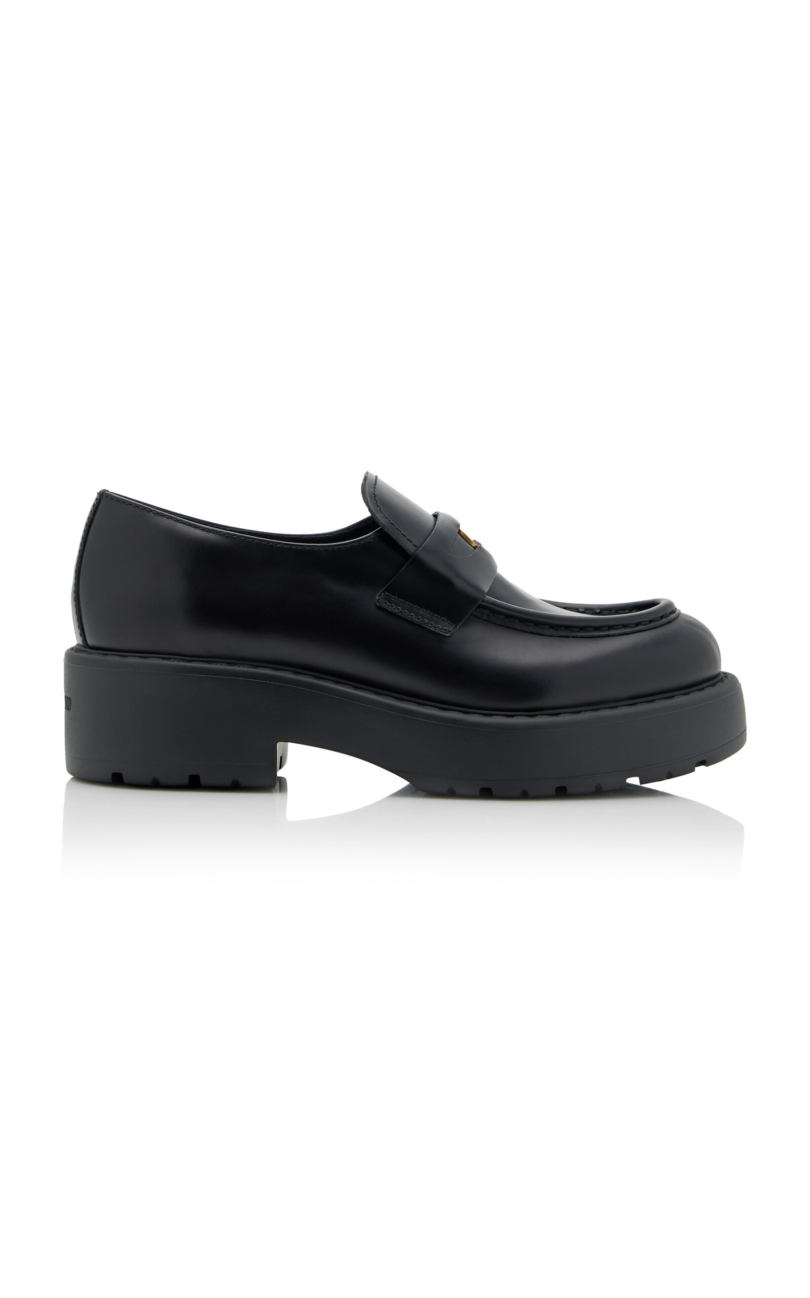 Miu Miu Decollete Leather Loafers In Black