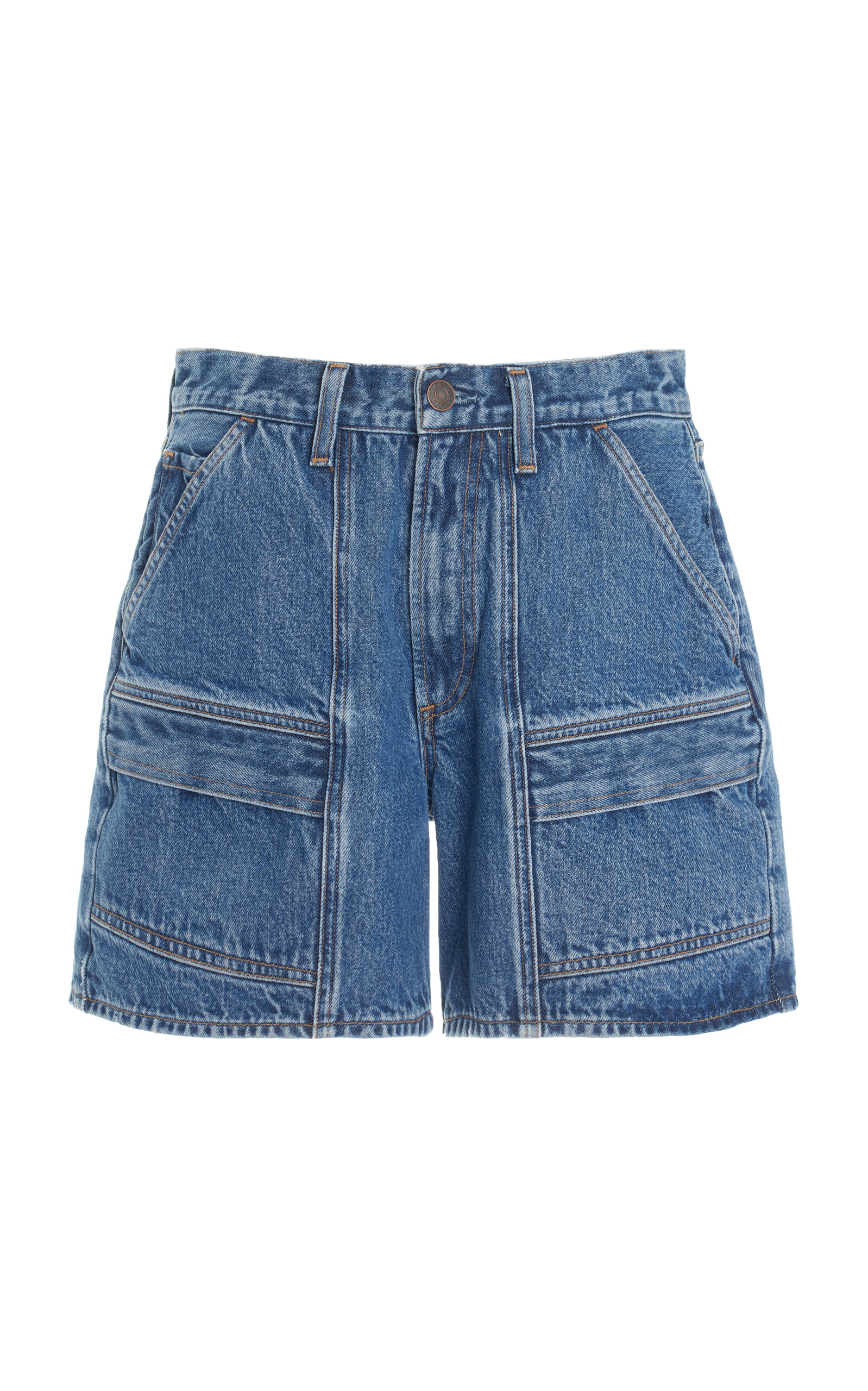 Agolde Cooper Mini Cargo Shorts In Dark Wash
