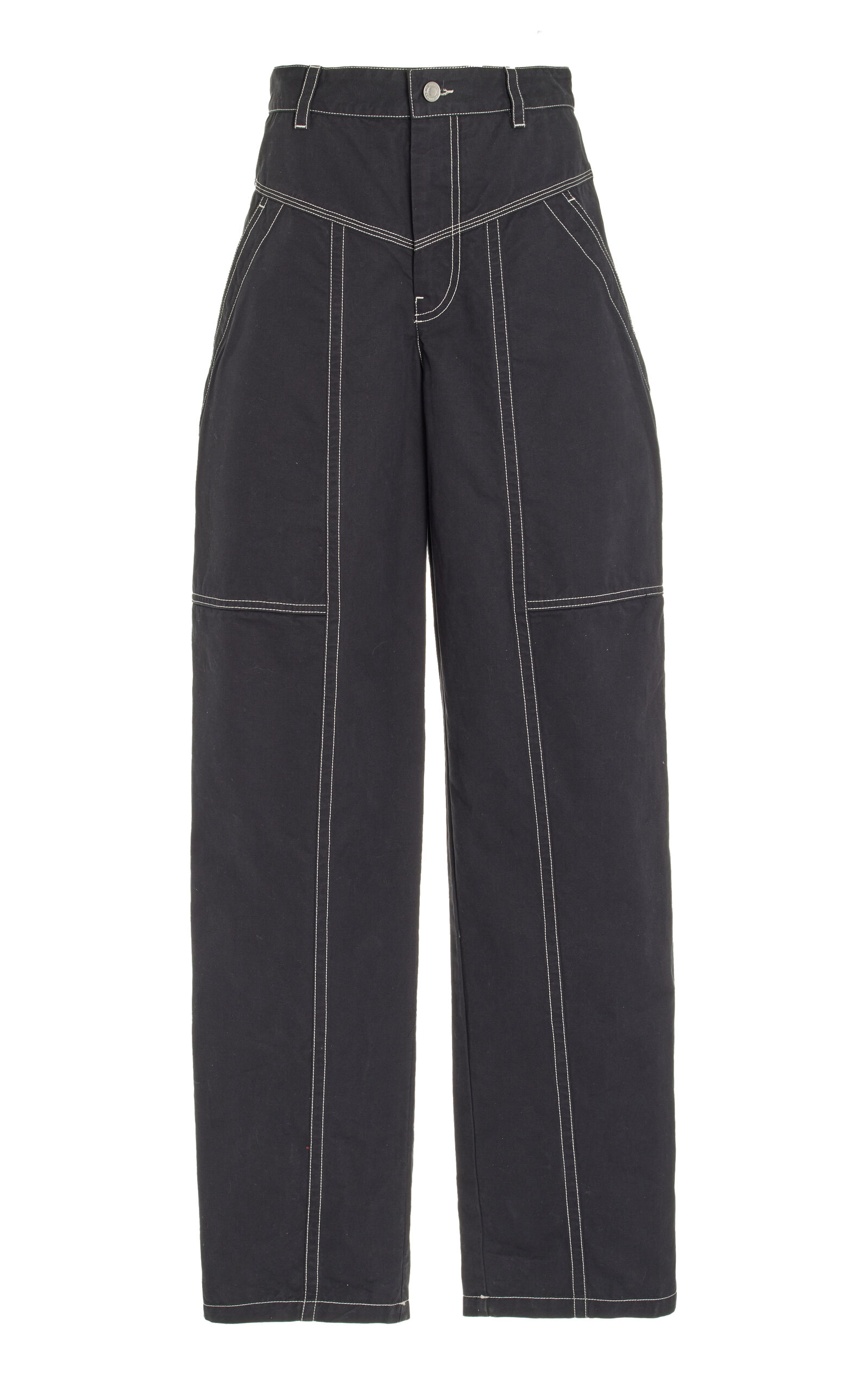 Isabel Marant Étoile Denzel Wide-leg Topstitch Pants In Black