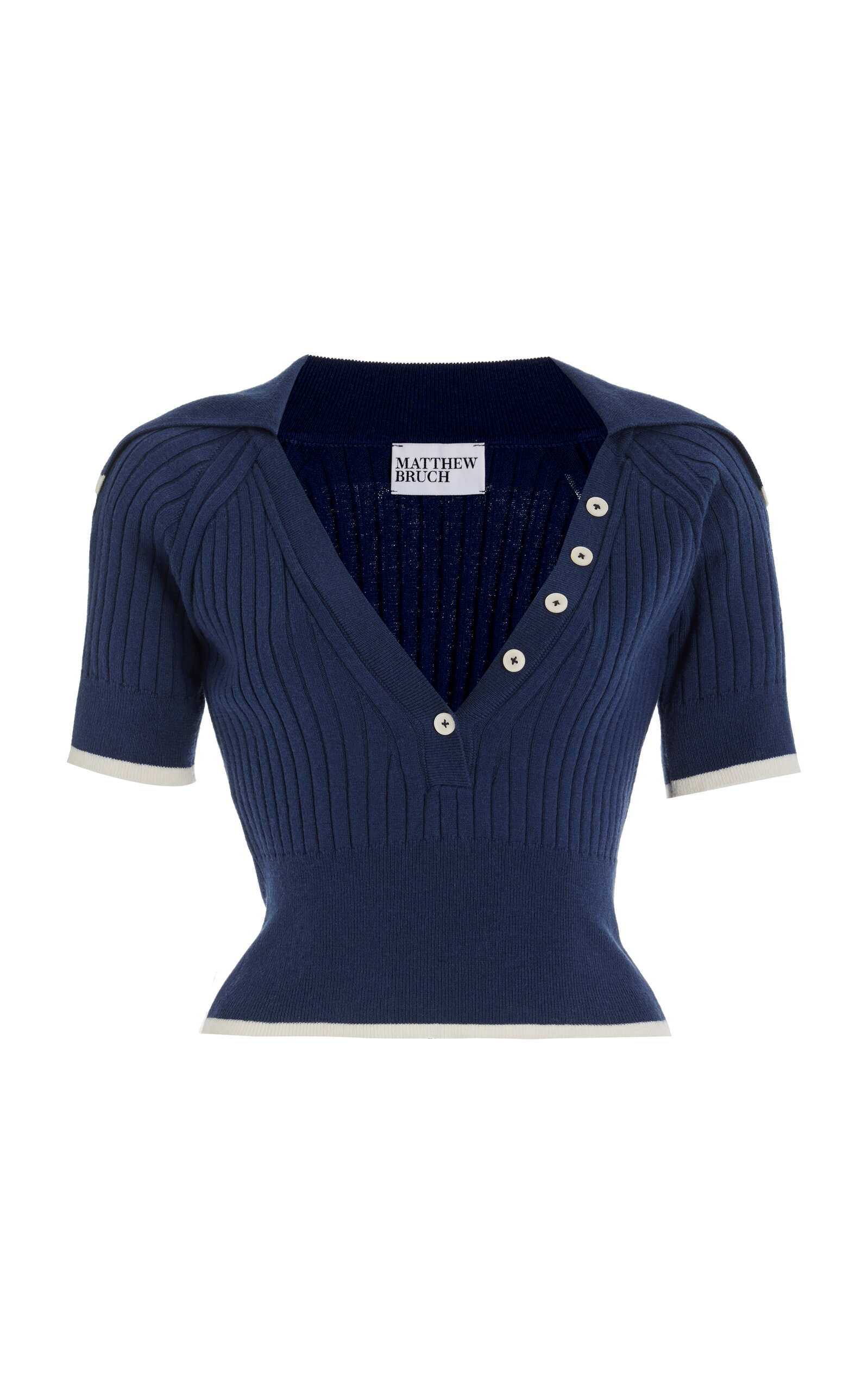 Exclusive Ribbed-Knit Cotton-Blend Cropped Top