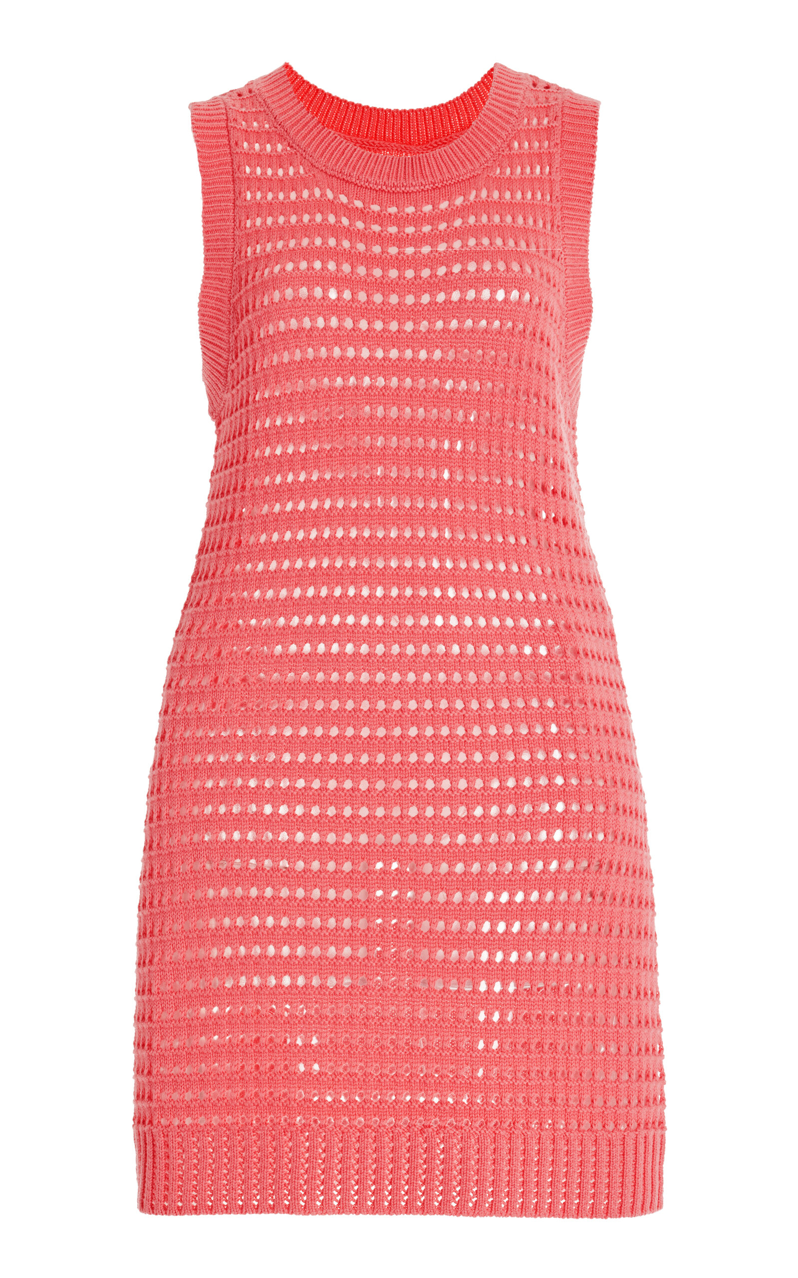 Matthew Bruch Exclusive Knit Mesh Mini Dress In Pink
