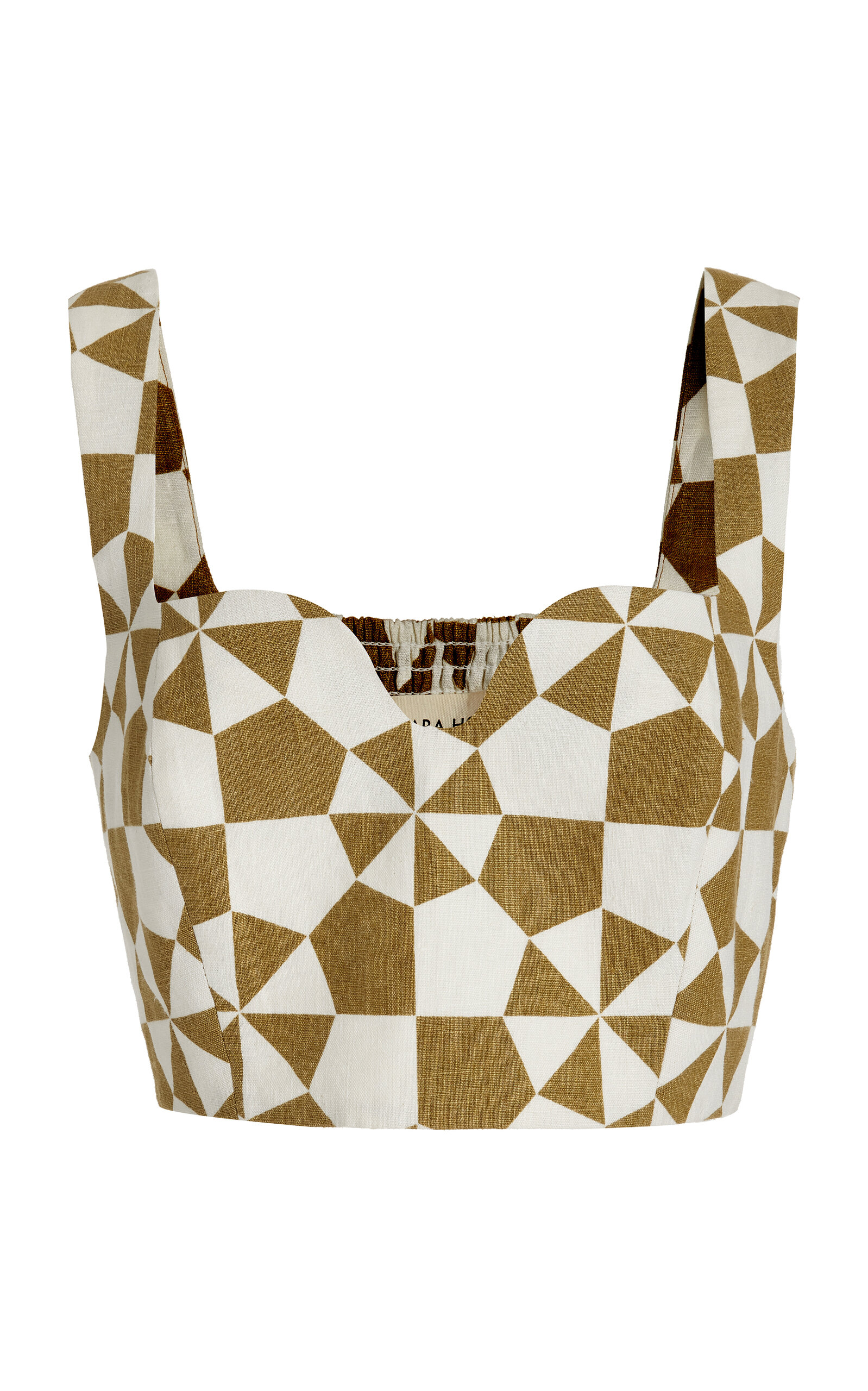 Mara Hoffman Jini Printed Organic Cotton Cropped Top In Green